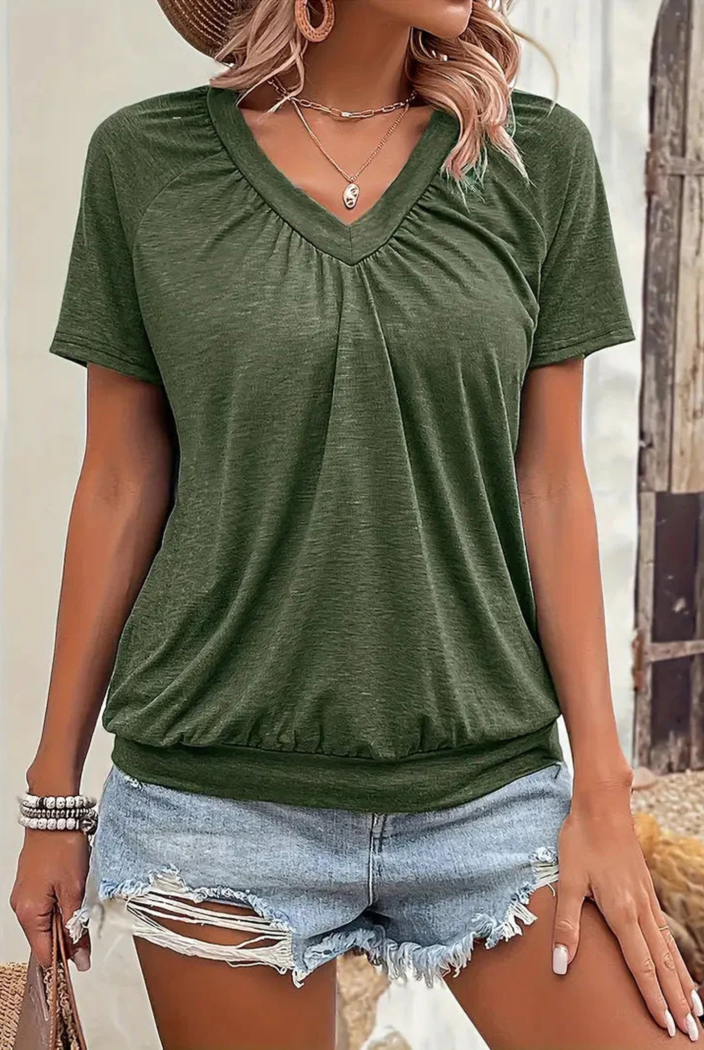 Adalgisa Women's T-Shirt | V-Neck | Short Sleeves