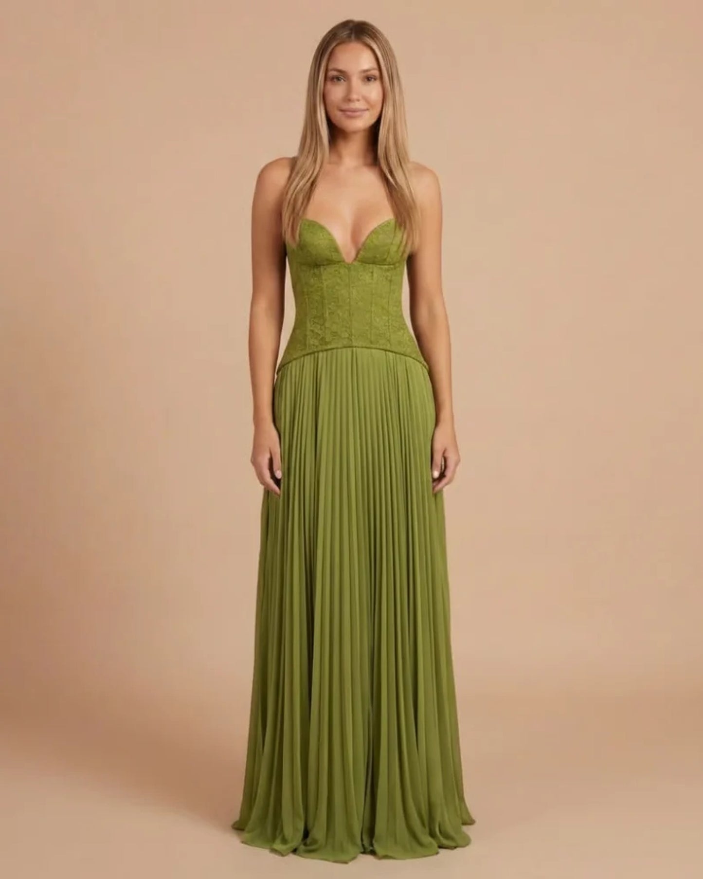 Women's Maxi Dress | Corset Top | Pleated Skirt