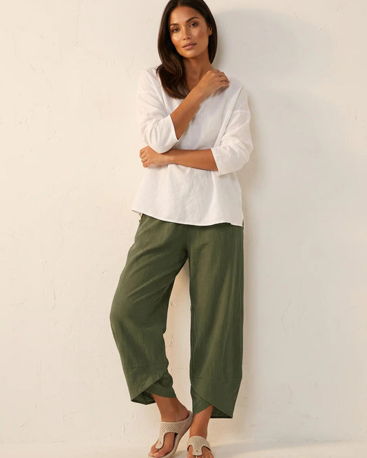 Anaëlle Women's Trousers | Elastic Waist | Straight Wide Legs