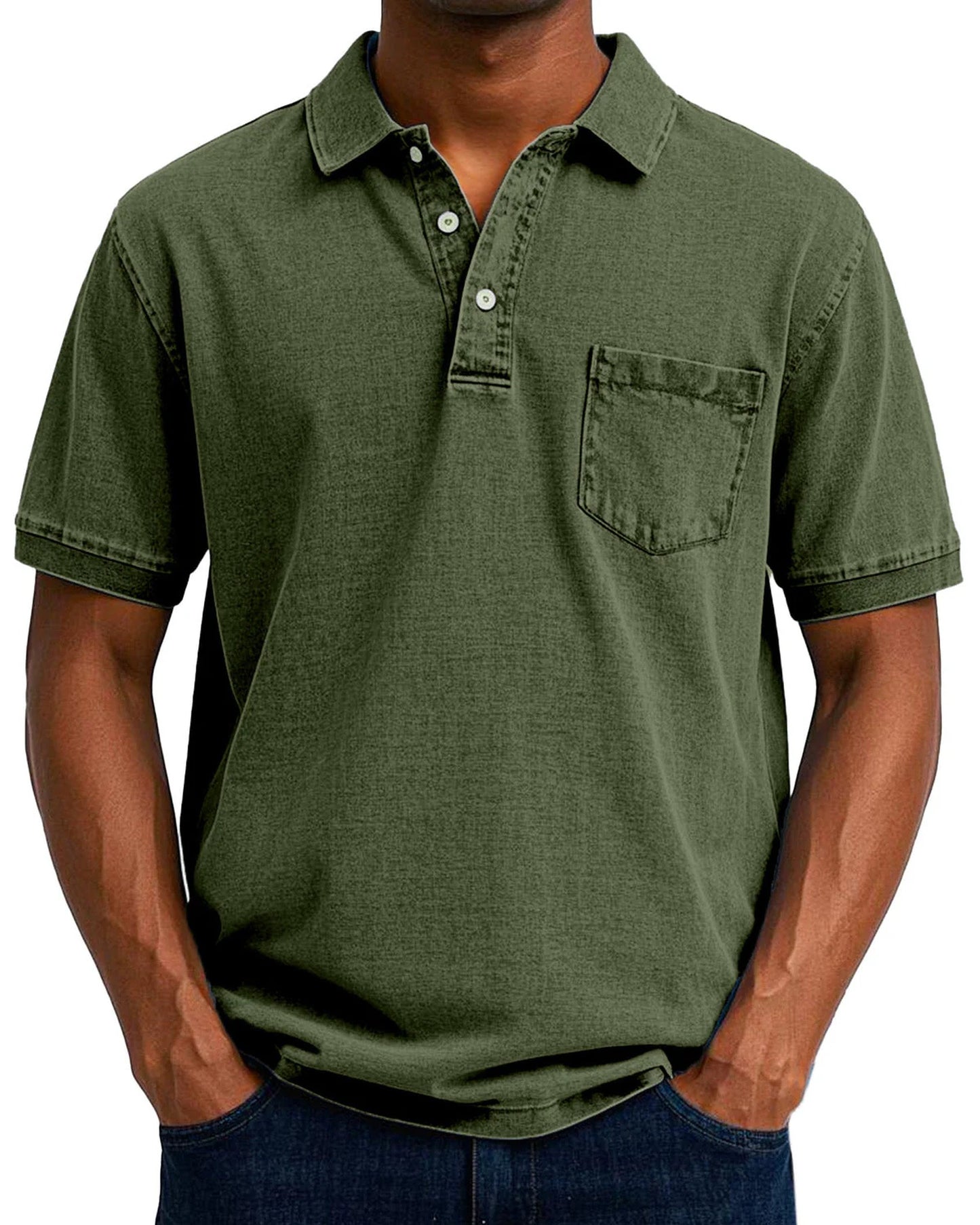 Egidio Heren Polo Shirt | Borststak Detail | Klassieke Kraag