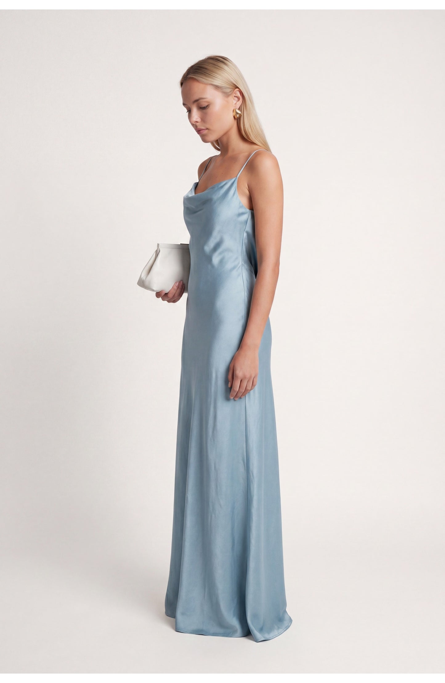 Camille Women's Maxi Dress | Waterfall Neck | With Split
