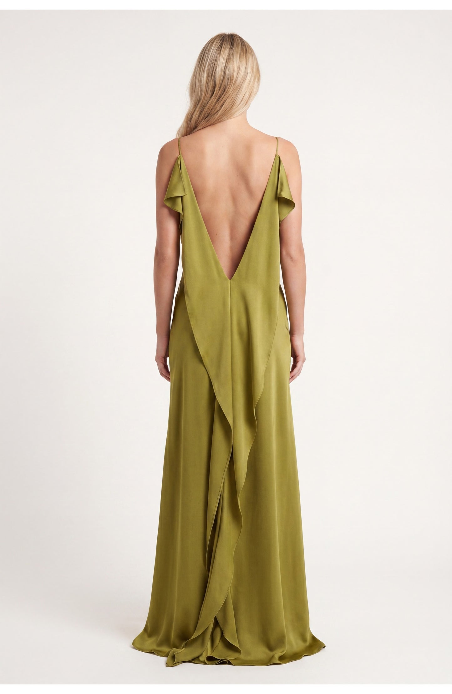 Camille Women's Maxi Dress | Waterfall Neck | With Split