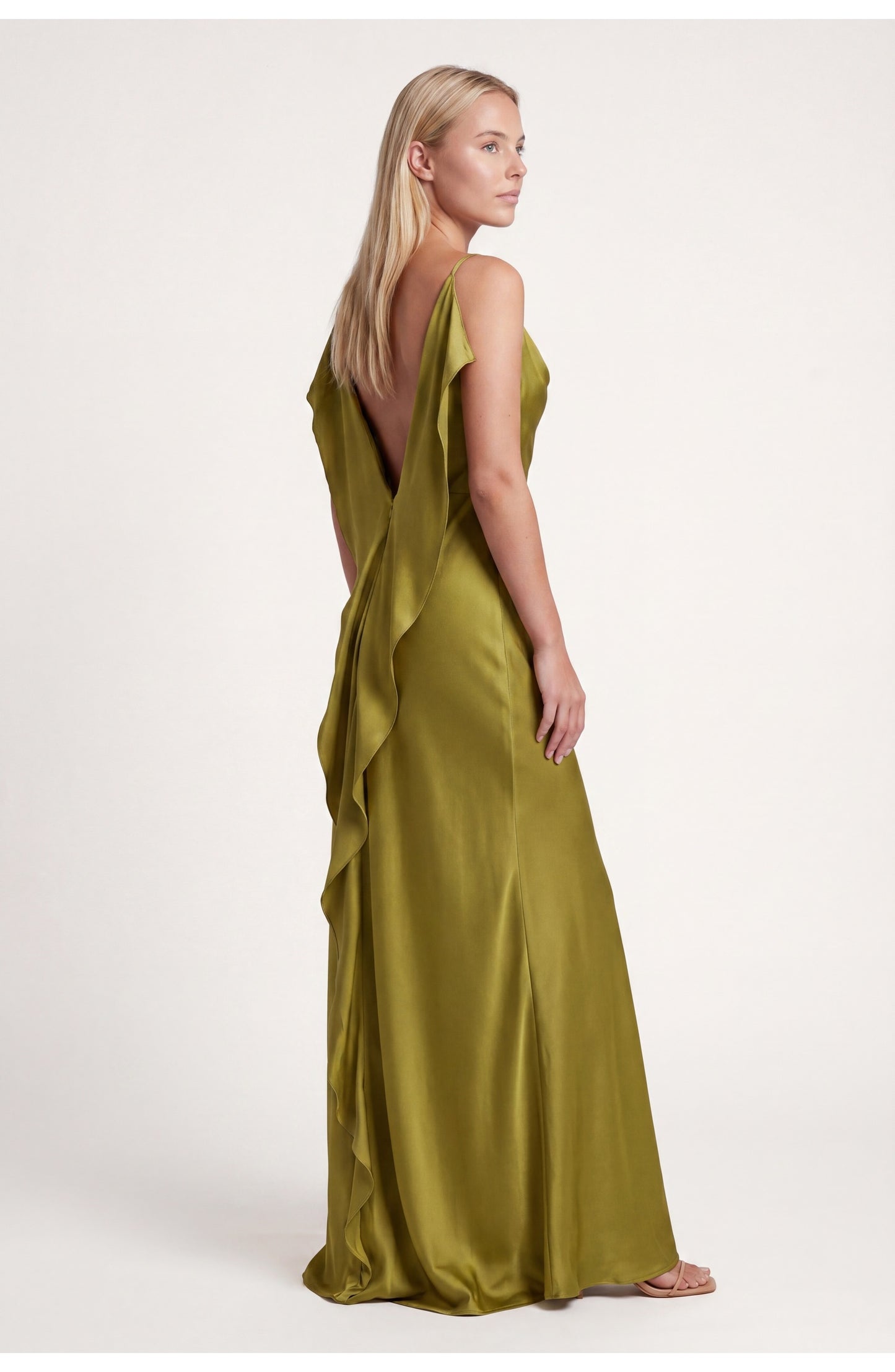Camille Women's Maxi Dress | Waterfall Neck | With Split