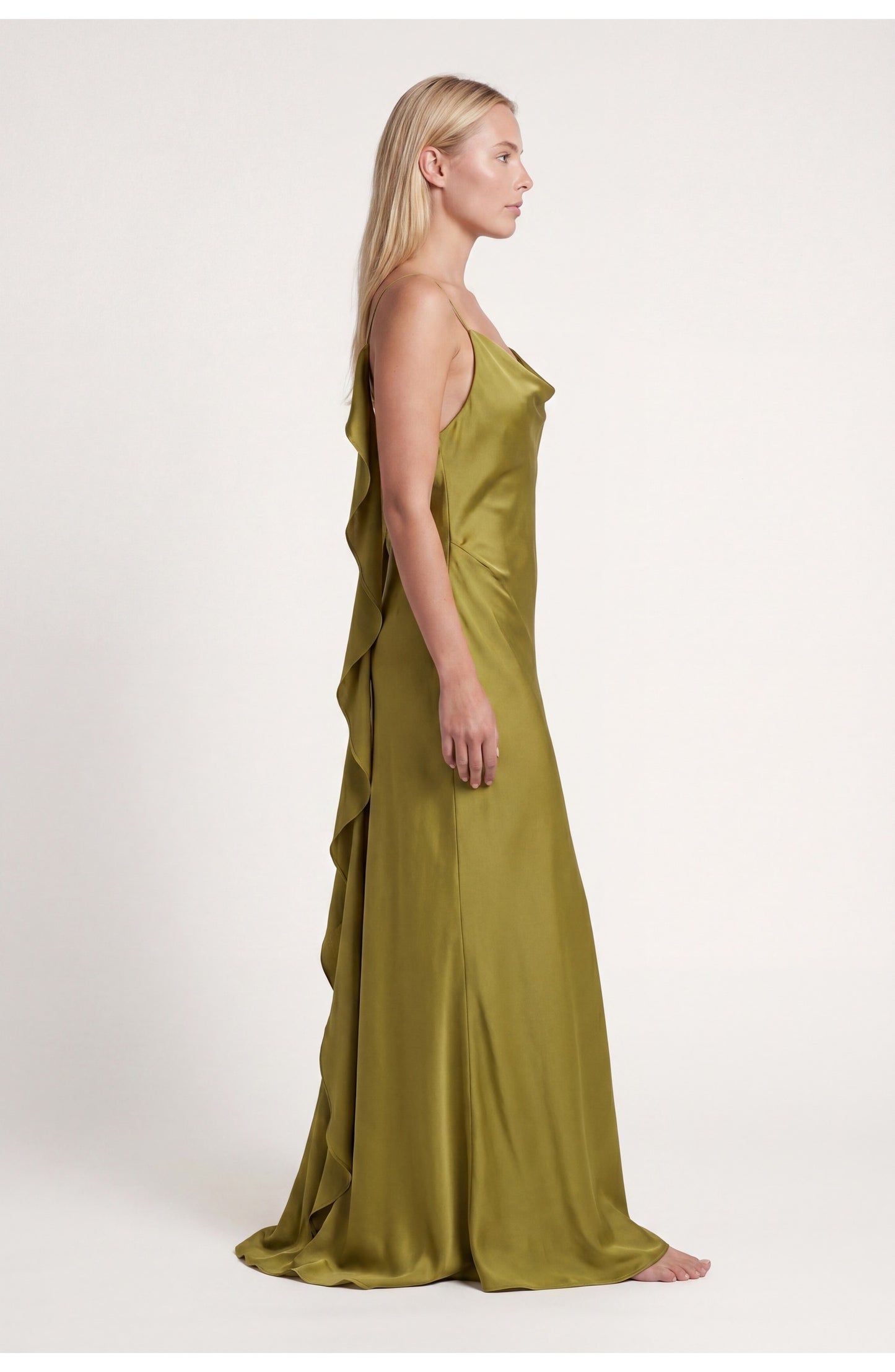 Camille Women's Maxi Dress | Waterfall Neck | With Split