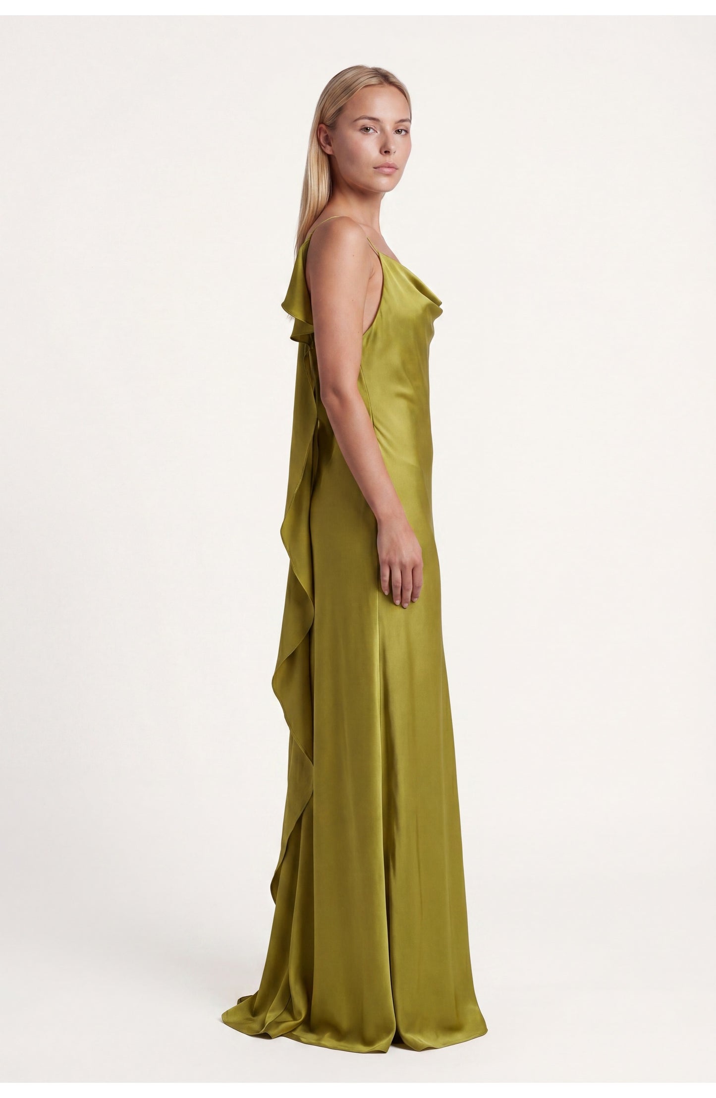 Camille Women's Maxi Dress | Waterfall Neck | With Split