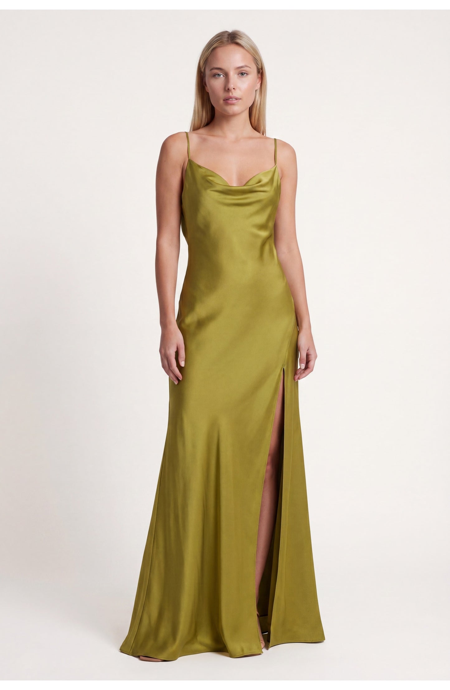Camille Women's Maxi Dress | Waterfall Neck | With Split