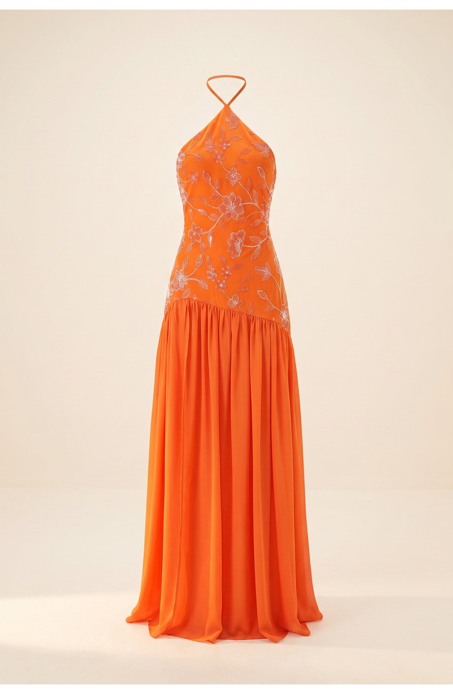 Dames Maxi Jurk | Halternek | Gelaagde Rok