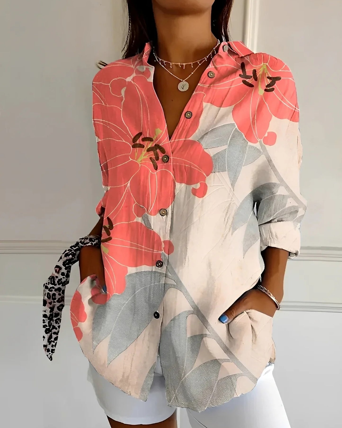 Noëllie Dames Blouse | Bloemenprint | Lange Mouwen