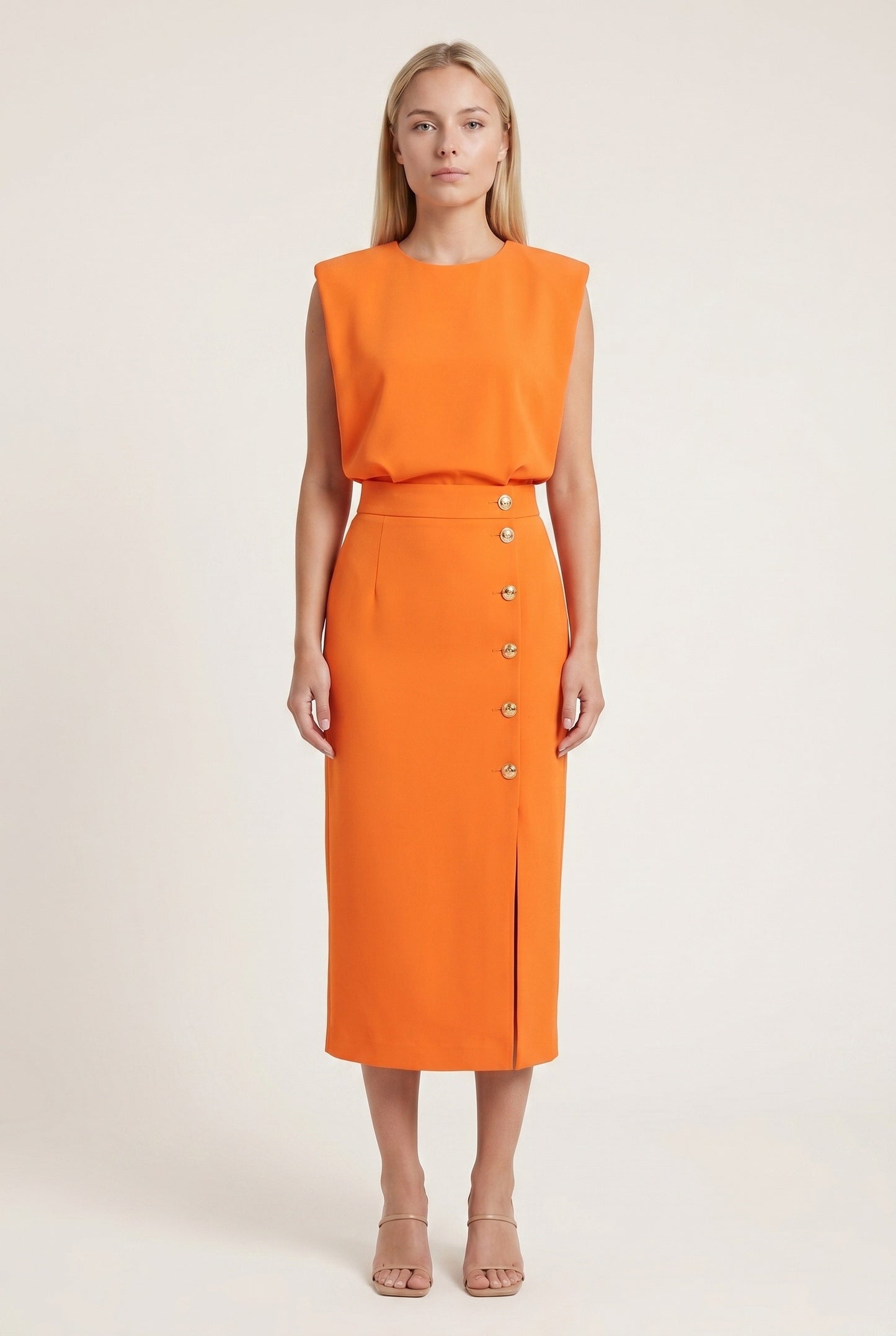 Ninon Women's Midi Dress | Button Detail Split | Split