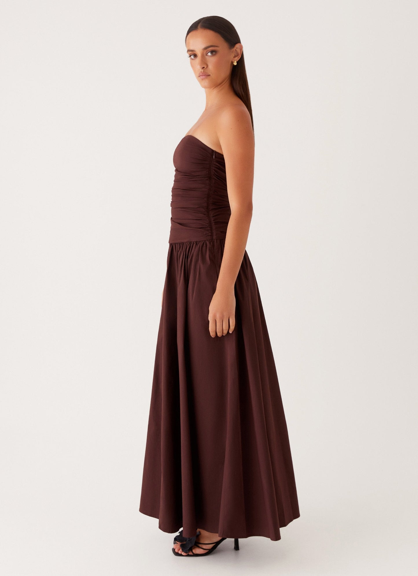 Liliane Strapless Maxi Jurk | Lavendel met Plooidetail 10