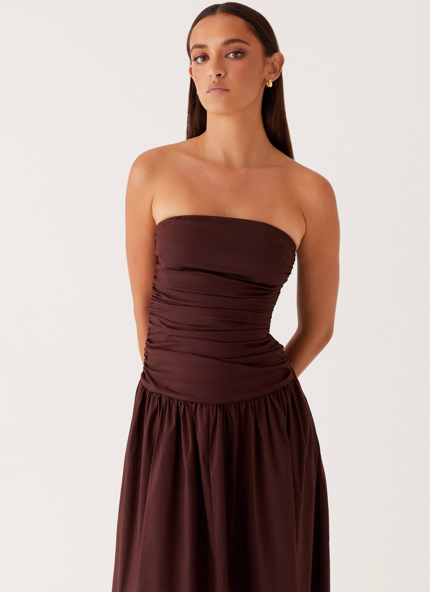 Liliane Strapless Maxi Jurk | Lavendel met Plooidetail 12