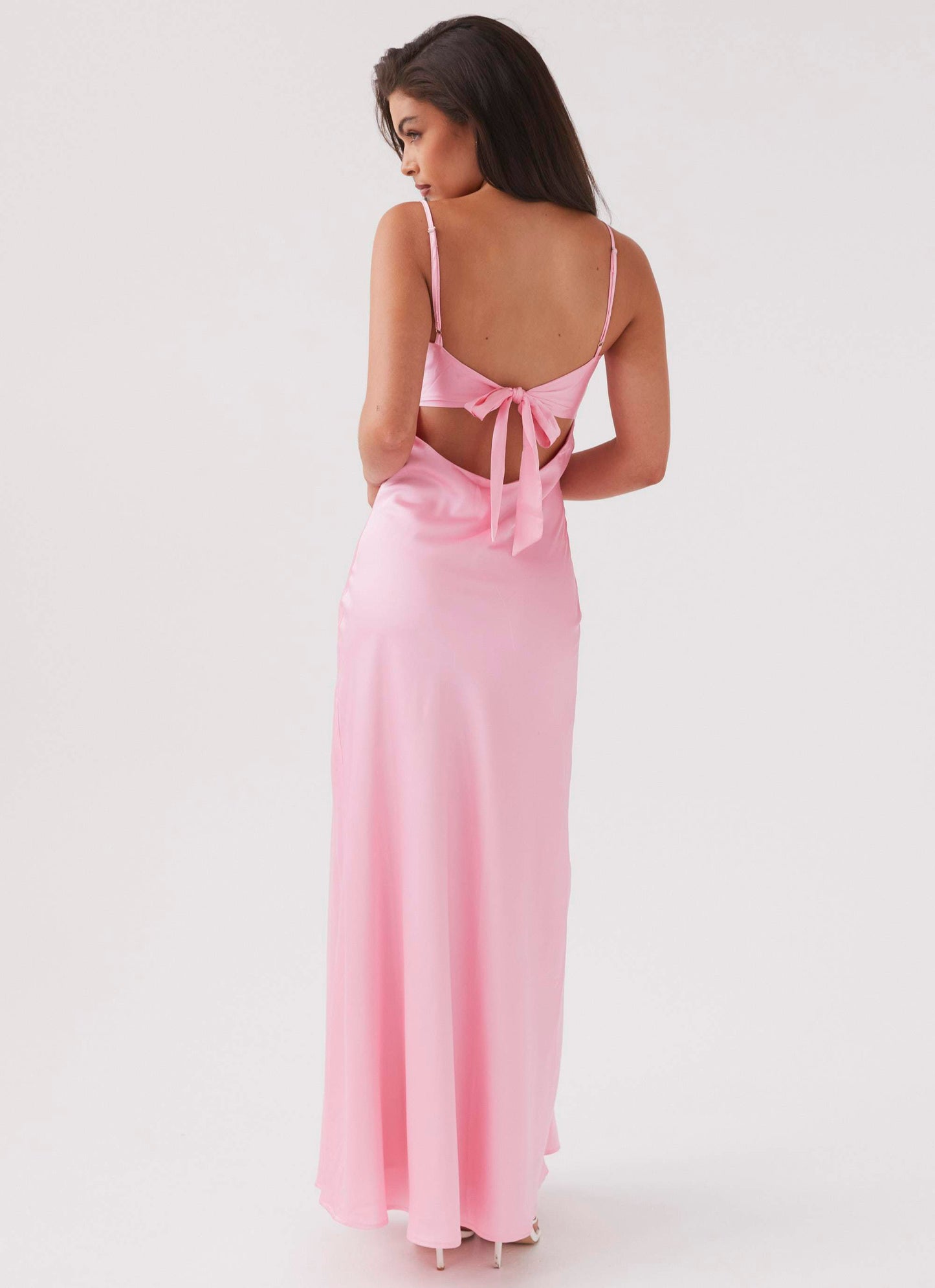 Elira Satijnen Maxi Jurk – Luxe V-hals met Strikdetail 20