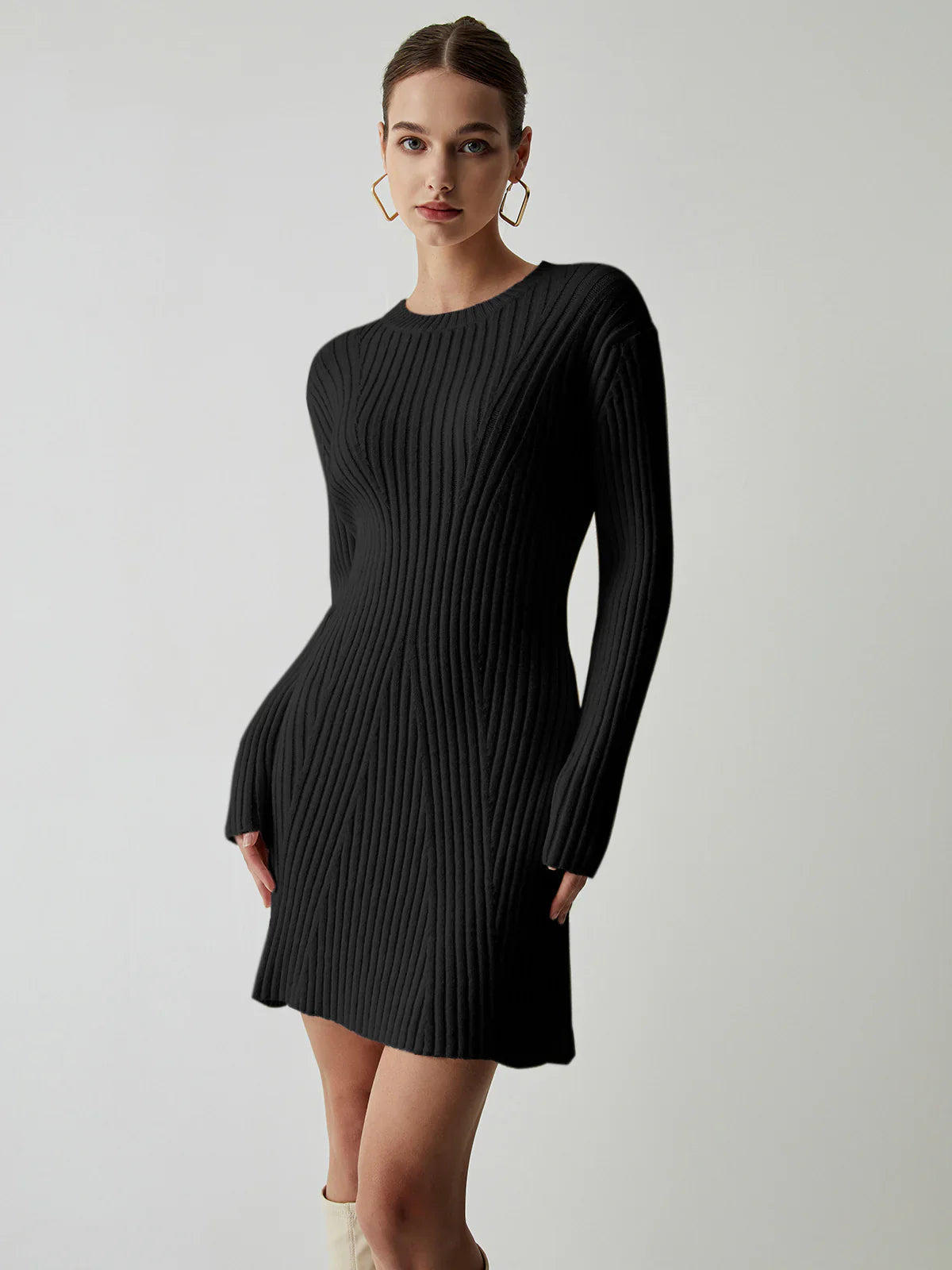 Pia Dames Jurk | A-lijn | Gebreid | Luxe Materiaal 1