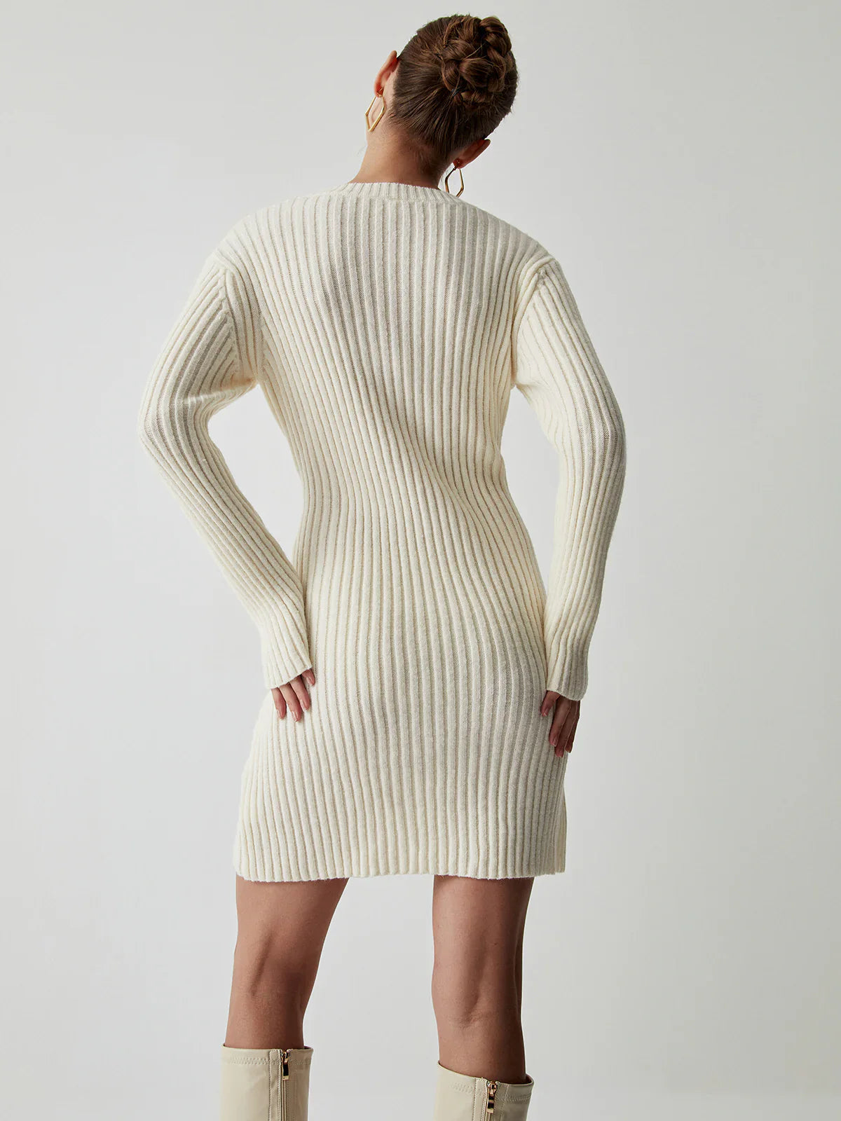 Pia Dames Jurk | A-lijn | Gebreid | Luxe Materiaal 6