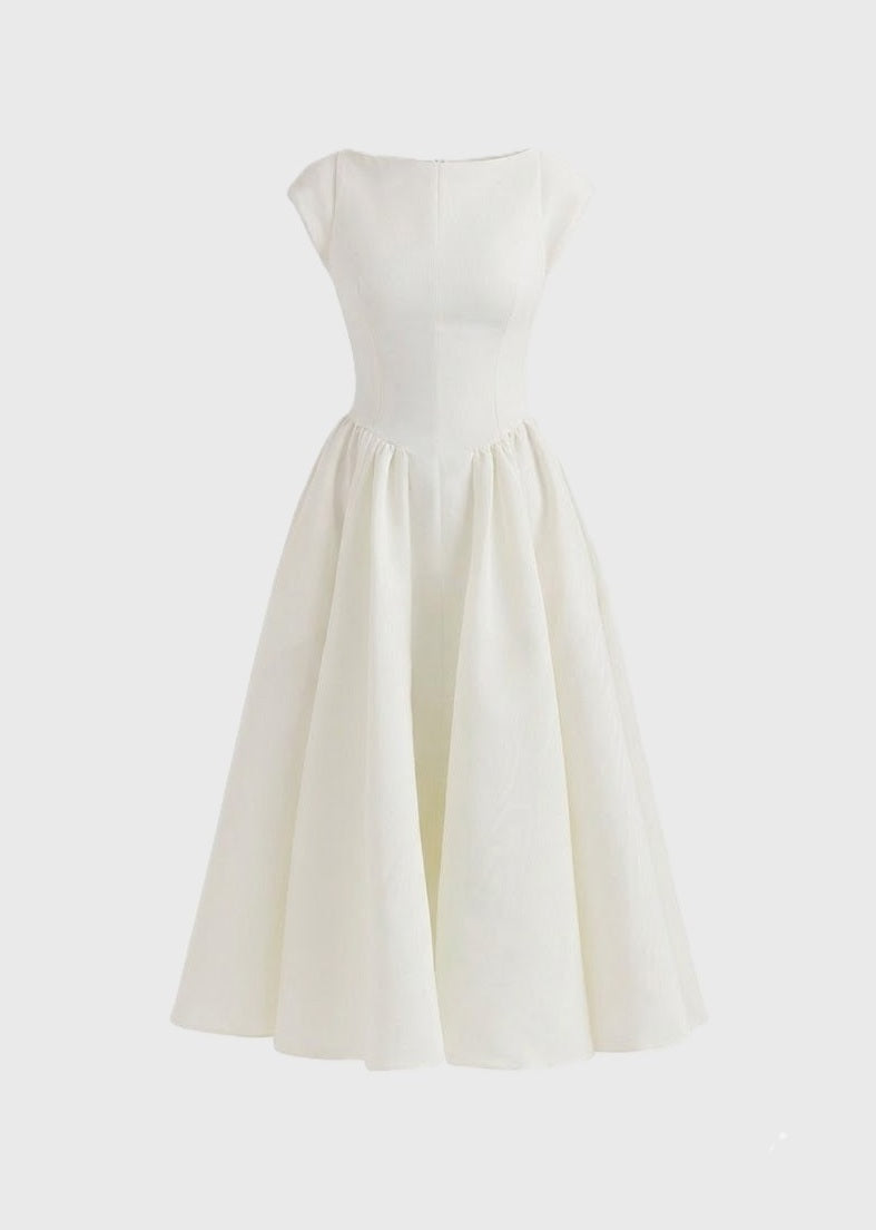 Piera Jurk Dames | Midi | Gestructureerd | Met Boothals 0