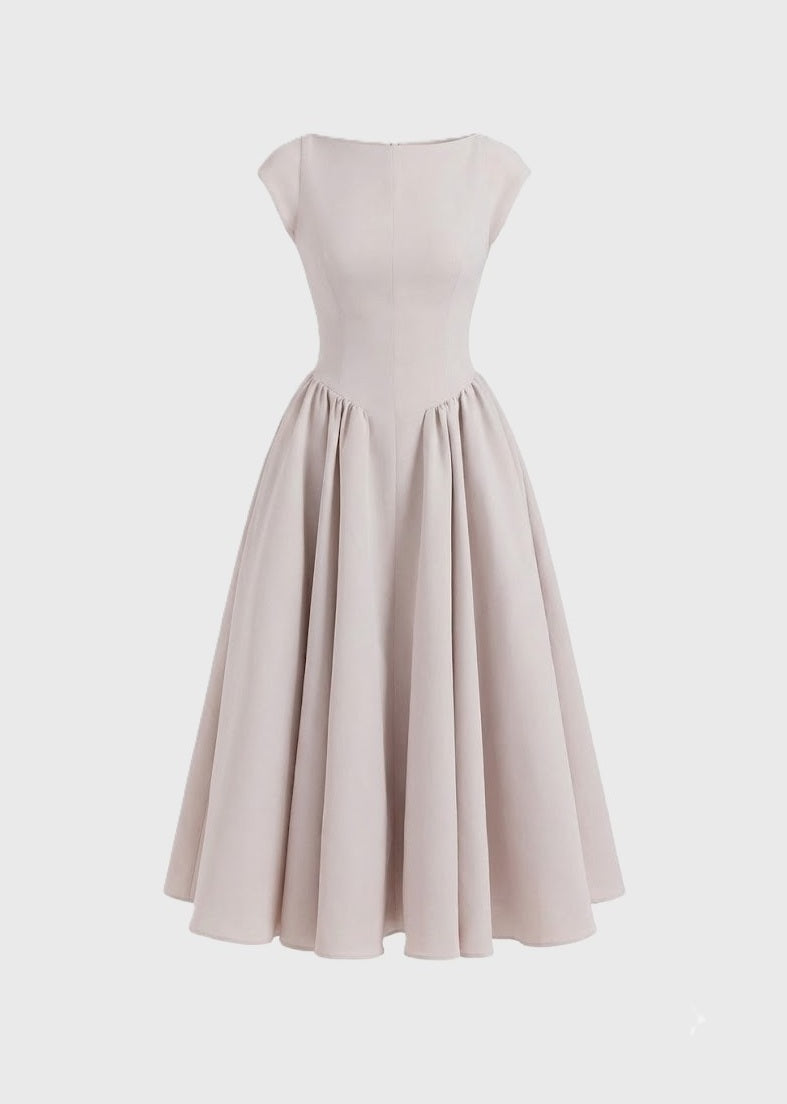 Piera Jurk Dames | Midi | Gestructureerd | Met Boothals 1