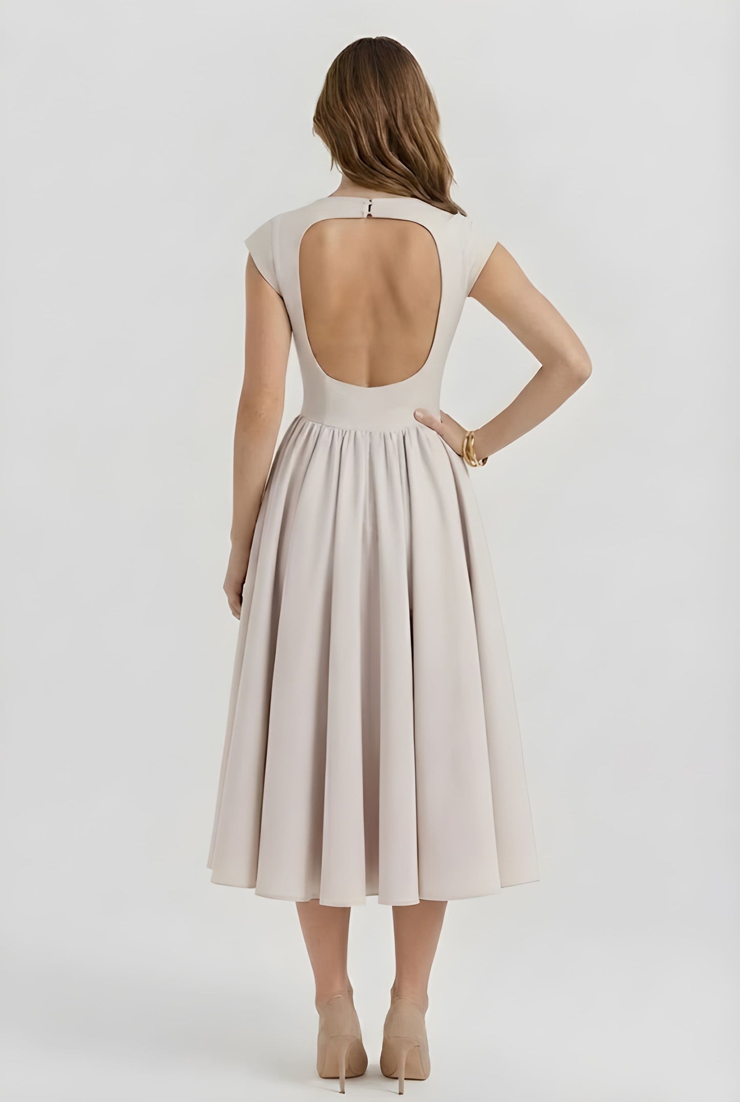 Piera Jurk Dames | Midi | Gestructureerd | Met Boothals 4