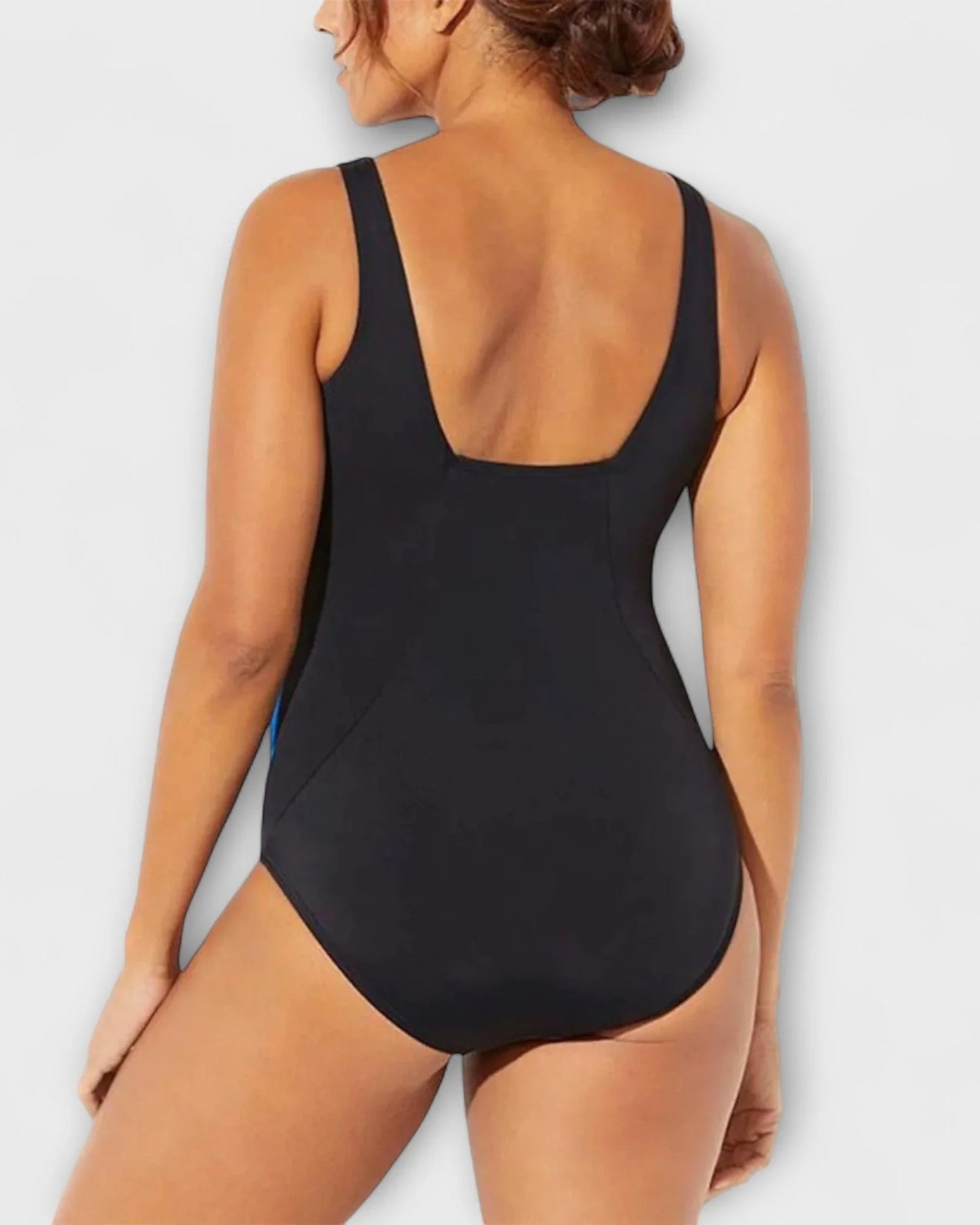 Chiara Dames Badkleding | Diagonale Streeppatroon | Geplooide Zijkanten