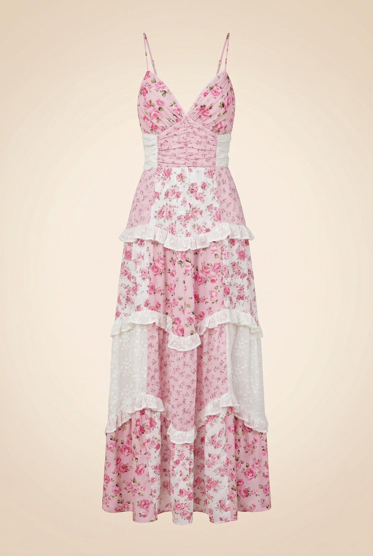 Camille Women's Maxi Dress | Floral Print | Layered Ruffles