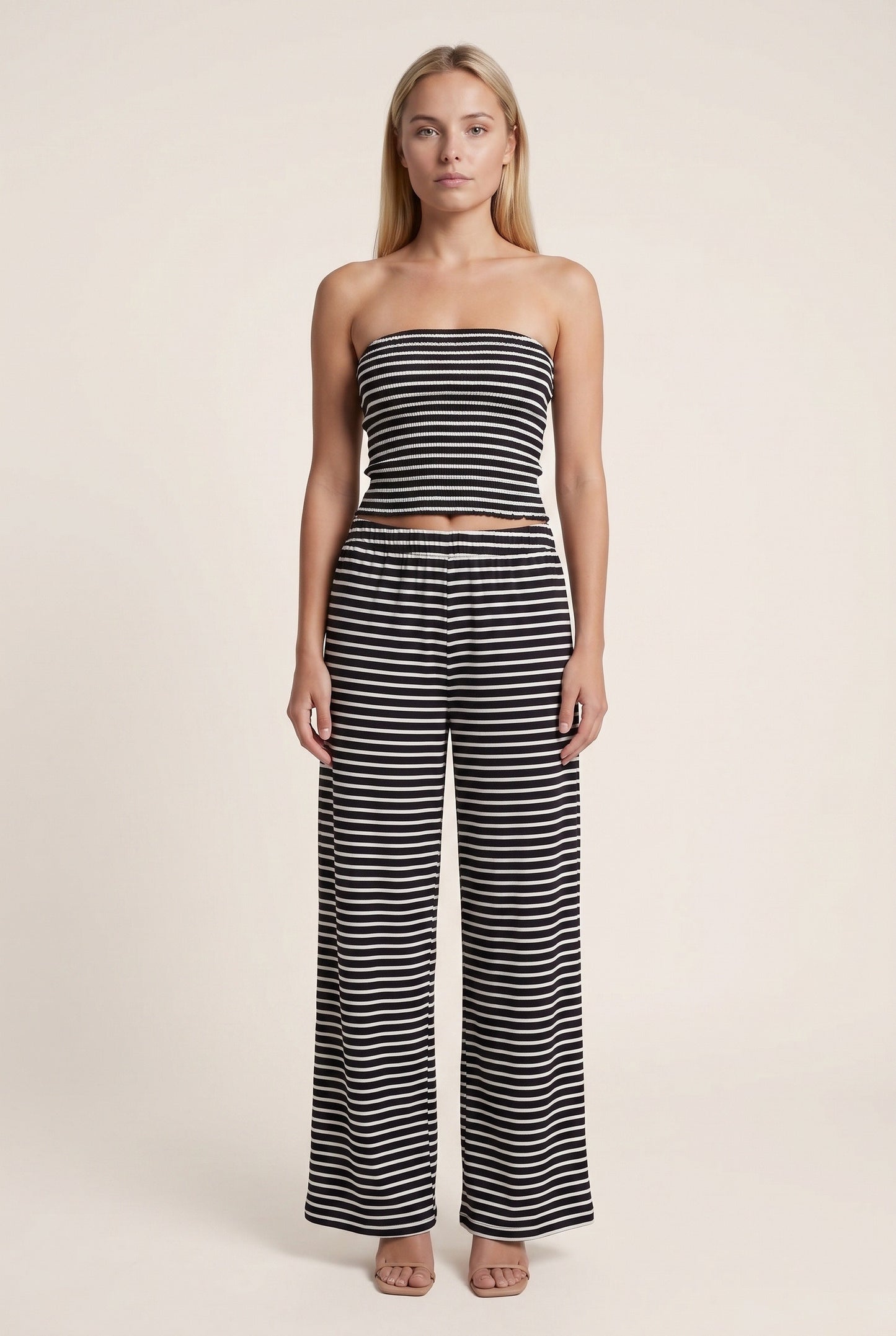 Romane Dames Co-Ord Set | Strapless Bandeau Top | Wijde Broek