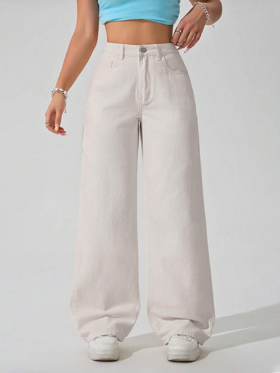 Raffaella Spijkerbroek Dames | Hoge Taille | Retro Look | Non-Stretch Denim 0