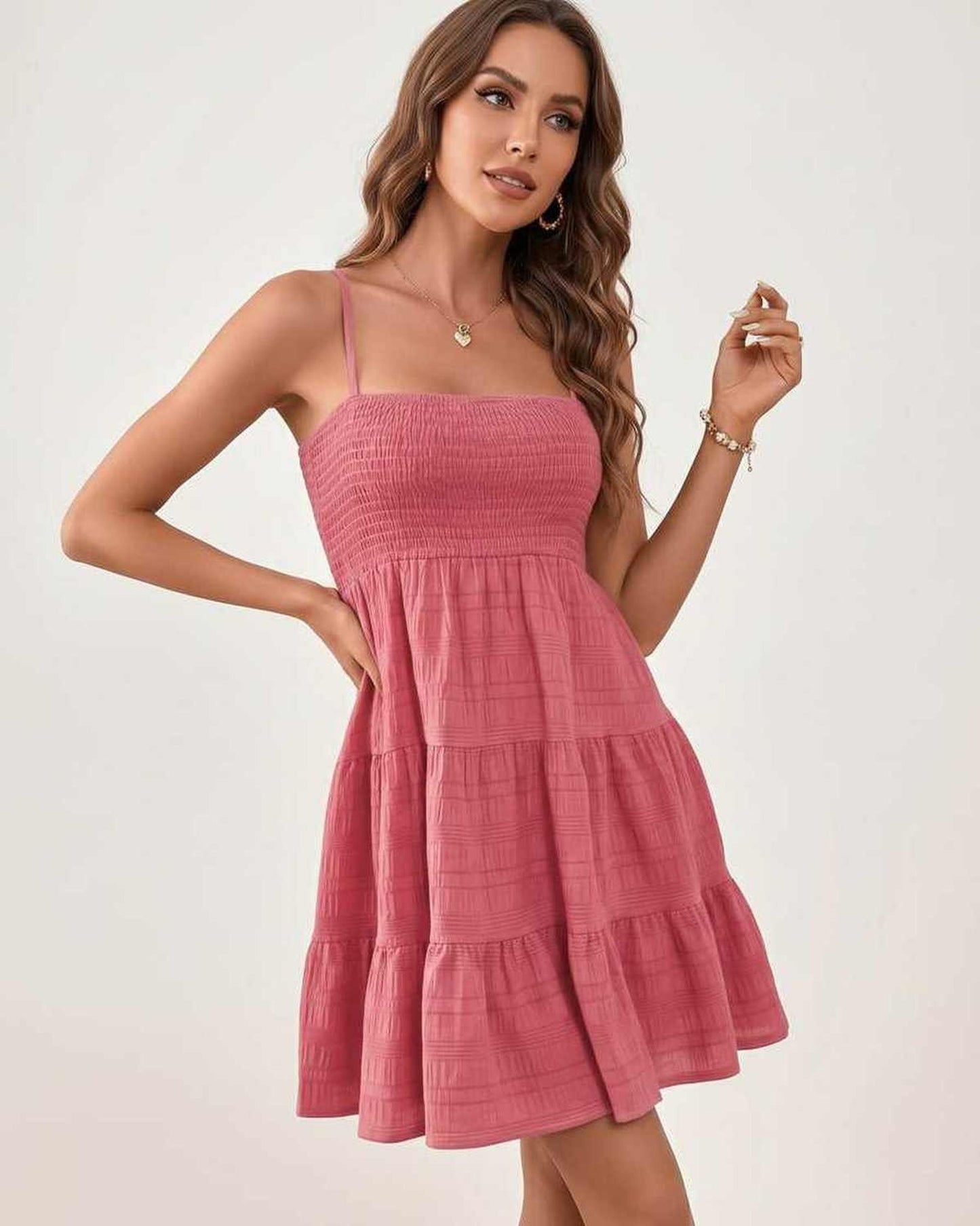 Tilda Dámské Mini Šaty | Nabíraný Bandeau Top | Vrstvené Sukně Pruhy