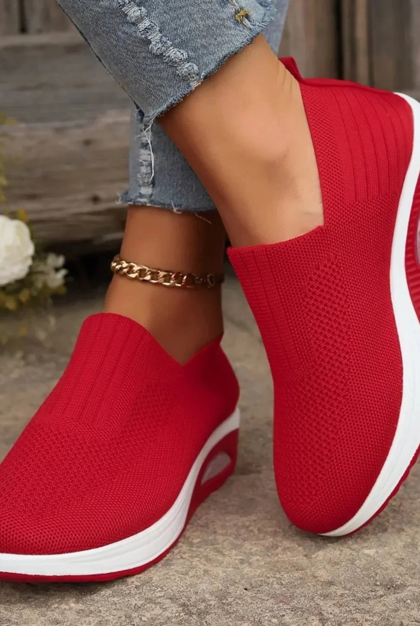 Plaisance Dames Schoenen | Gebreide Textuur | Luchtgepolsterde Zool