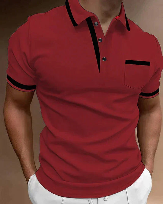 Sandro Heren Polo Shirt | Gestreepte Mouwen | Borstzak Detail