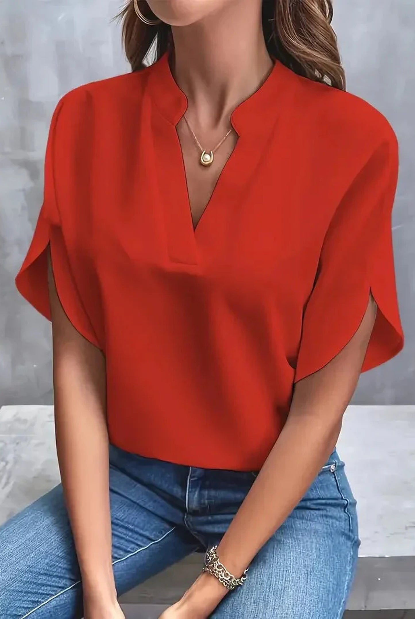 Philomèle Dames T-Shirt | Korte Mouwen | V-Hals