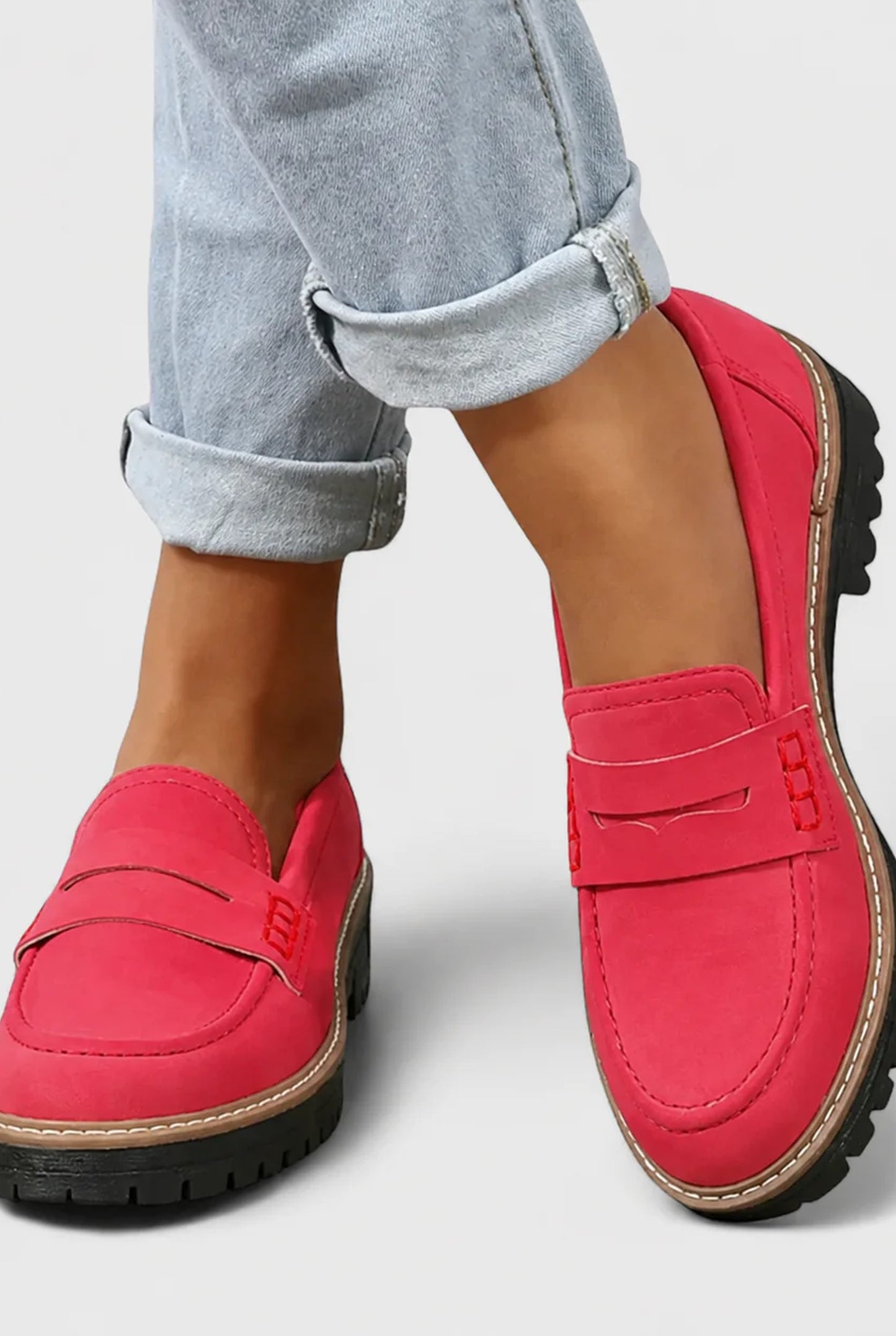 Calypso Dames Orthopedische Loafers | Dikke Profielzool | Decoratieve Penny Strap