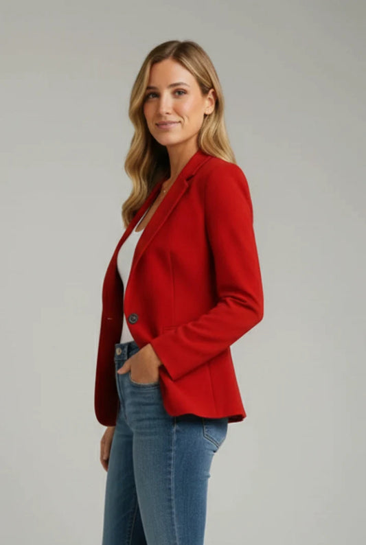 Camelia Women's Blazer | Single Row Buttons | Classic Collar