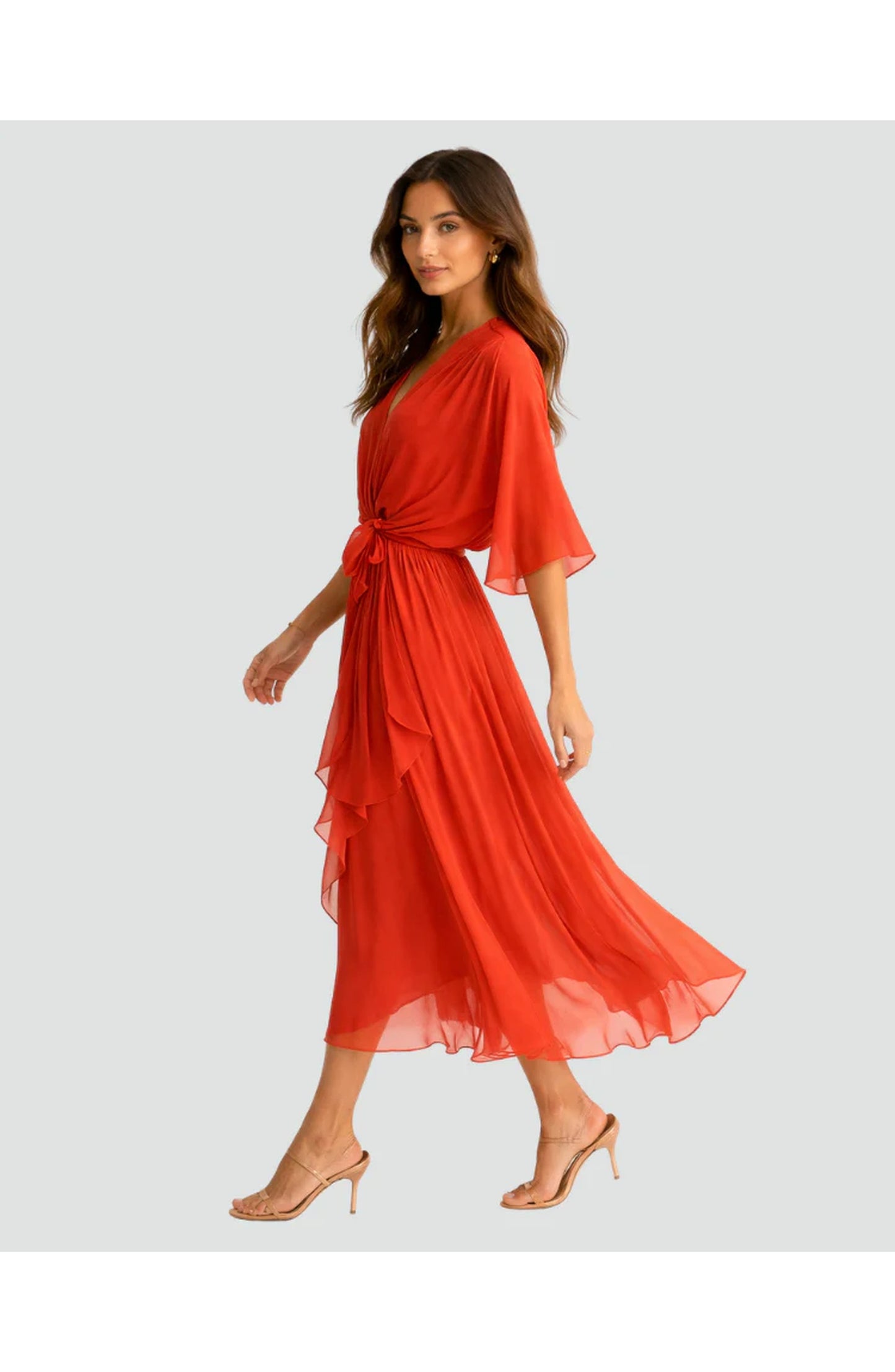 Geneviève Women's Midi Dress | V-Neck | Wrap Design