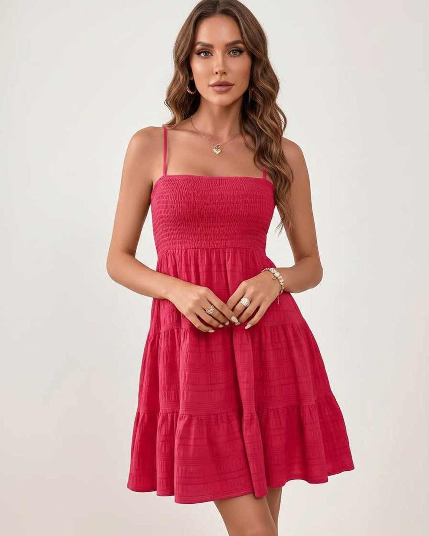 Tilda Dámské Mini Šaty | Nabíraný Bandeau Top | Vrstvené Sukně Pruhy