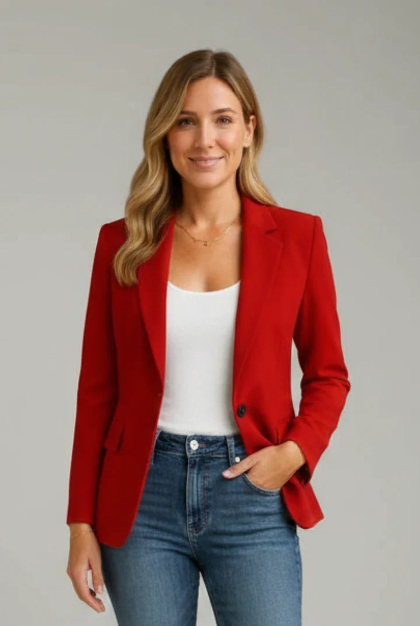 Camelia Dames Blazer | Enkele Rij Knopen | Klassieke Kraag