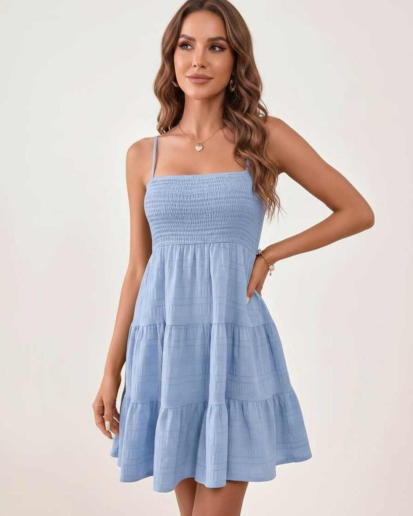 Tilda Dámské Mini Šaty | Nabíraný Bandeau Top | Vrstvené Sukně Pruhy