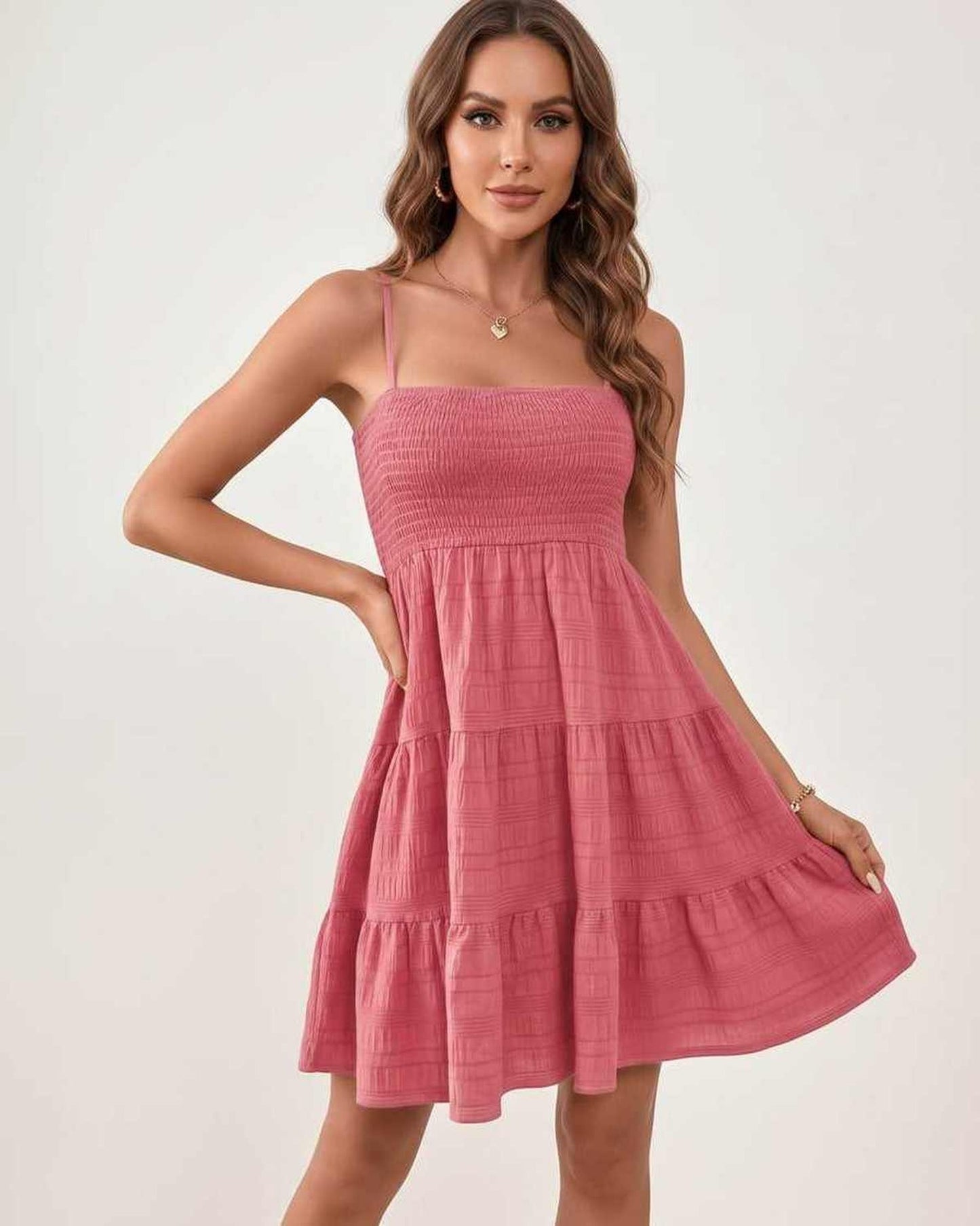 Tilda Dámské Mini Šaty | Nabíraný Bandeau Top | Vrstvené Sukně Pruhy