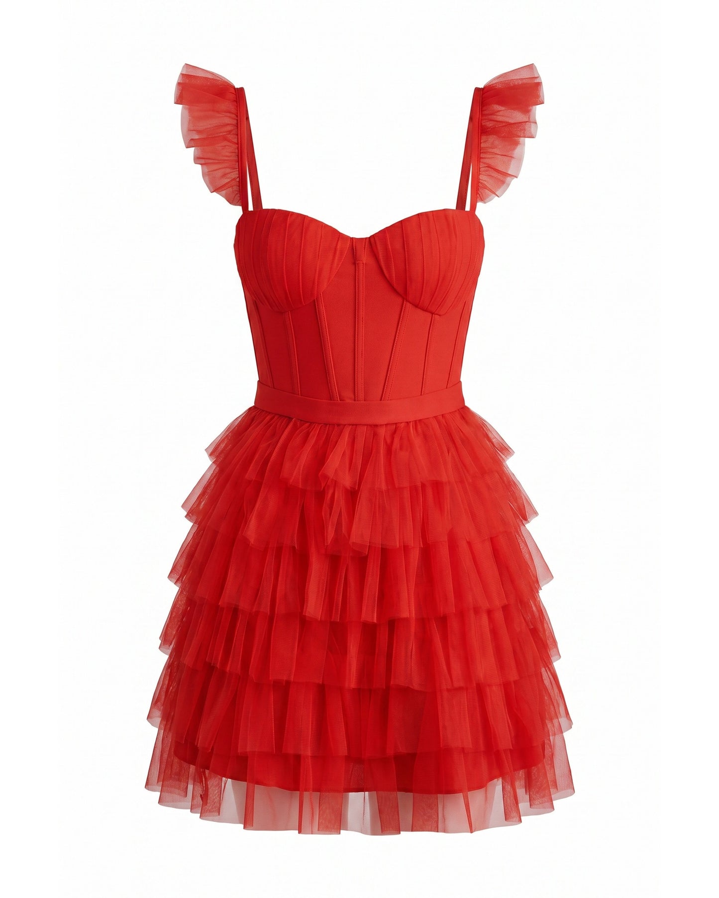 Annick Women's Mini Dress | Layered Tulle Skirt | Stitched Bustier Bodice
