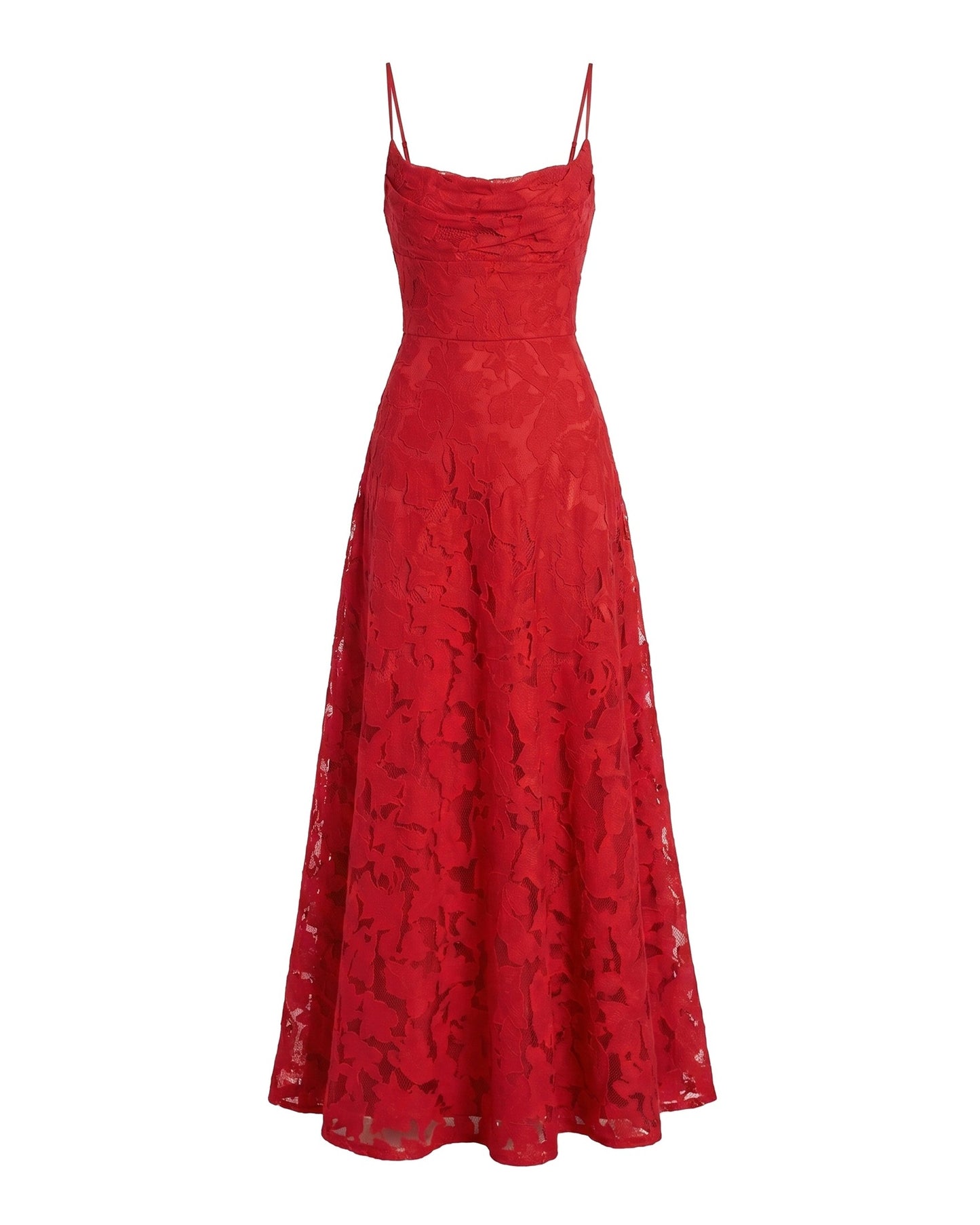 Mégane Women's Maxi Dress | Crossed Back Straps | Lace A-Line