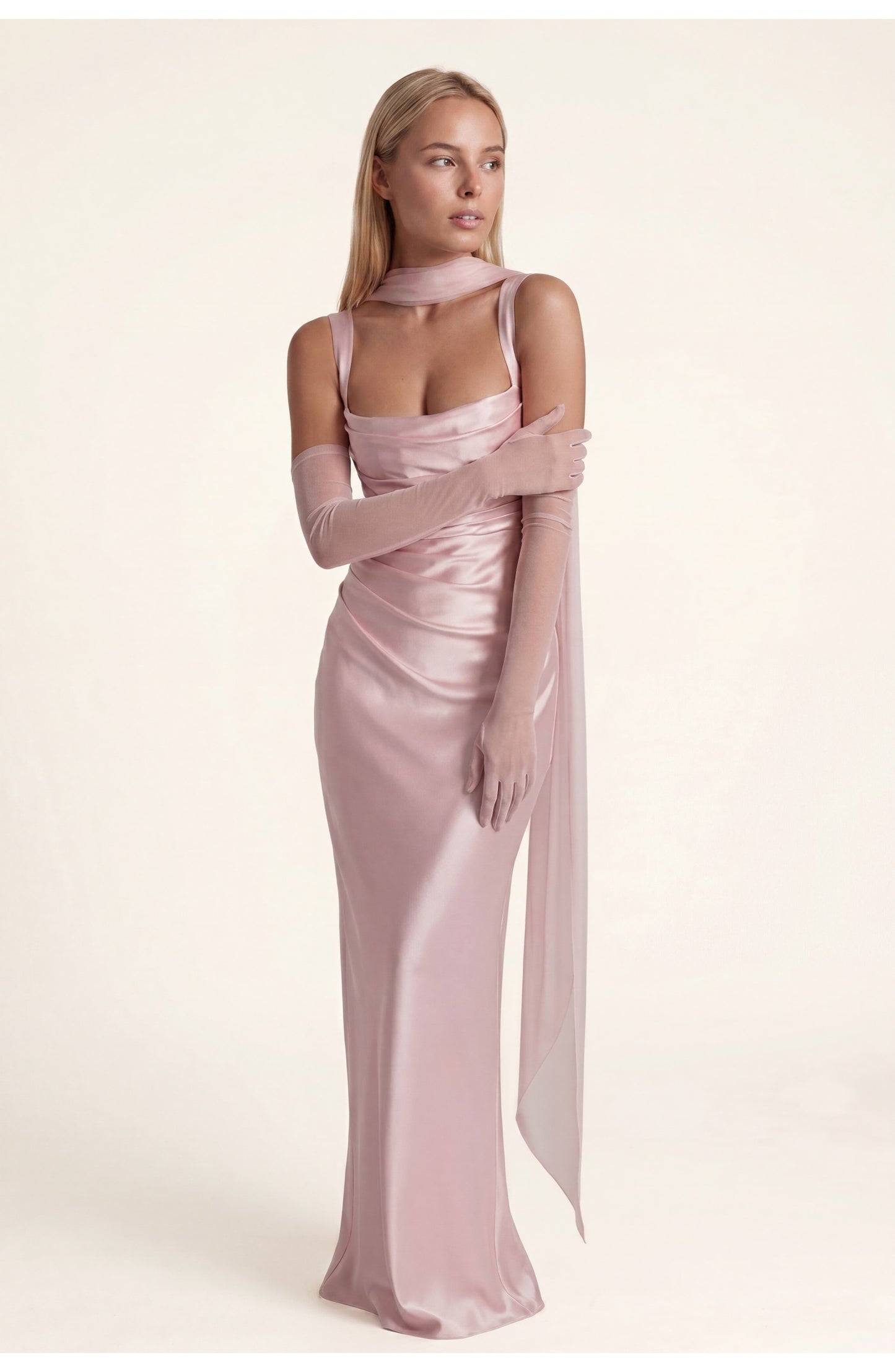 Mathilde Women's Maxi Dress | Elegant Fit | Soft Pink