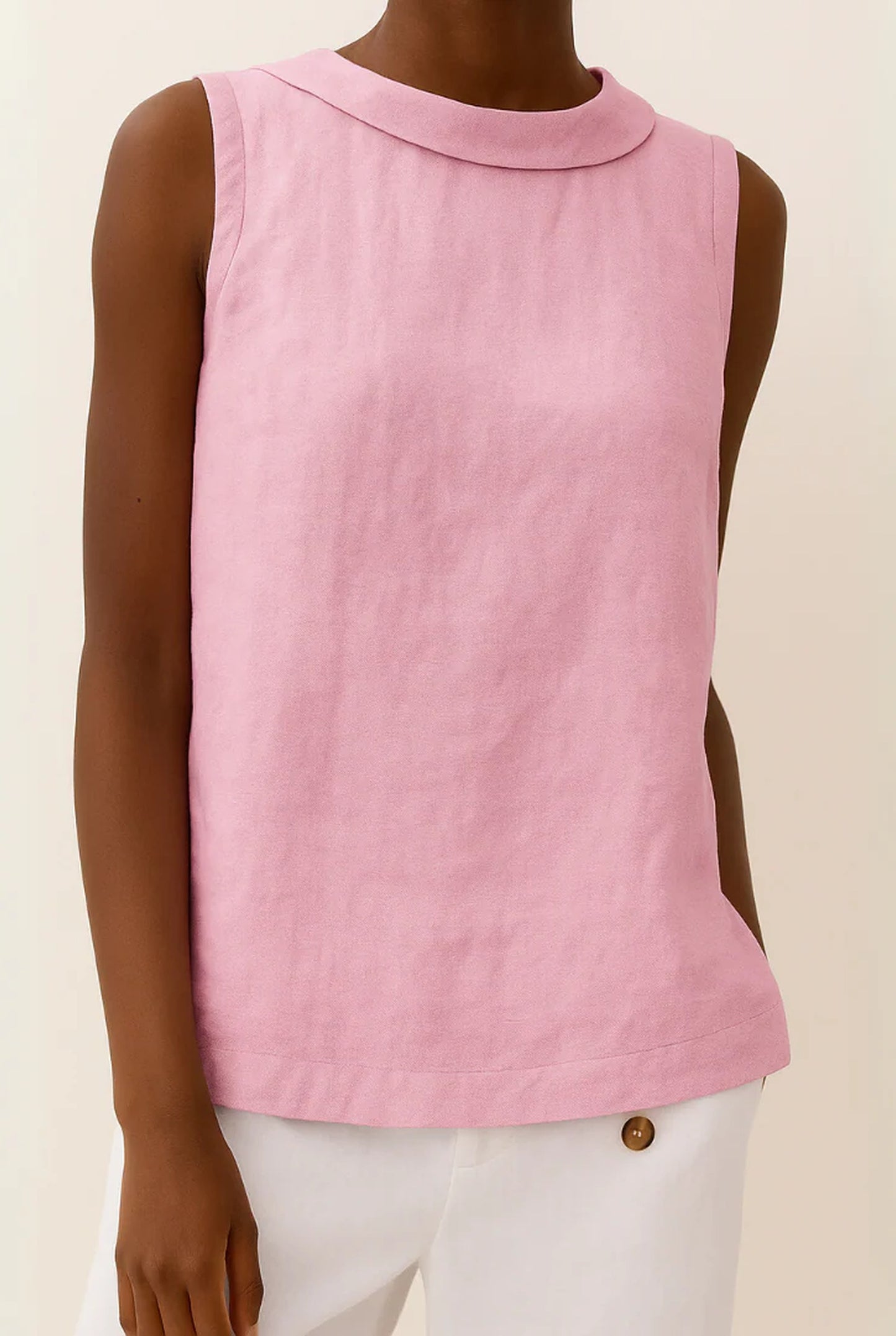 Alide Dames Top | Ronde Kraag | Mouwloos