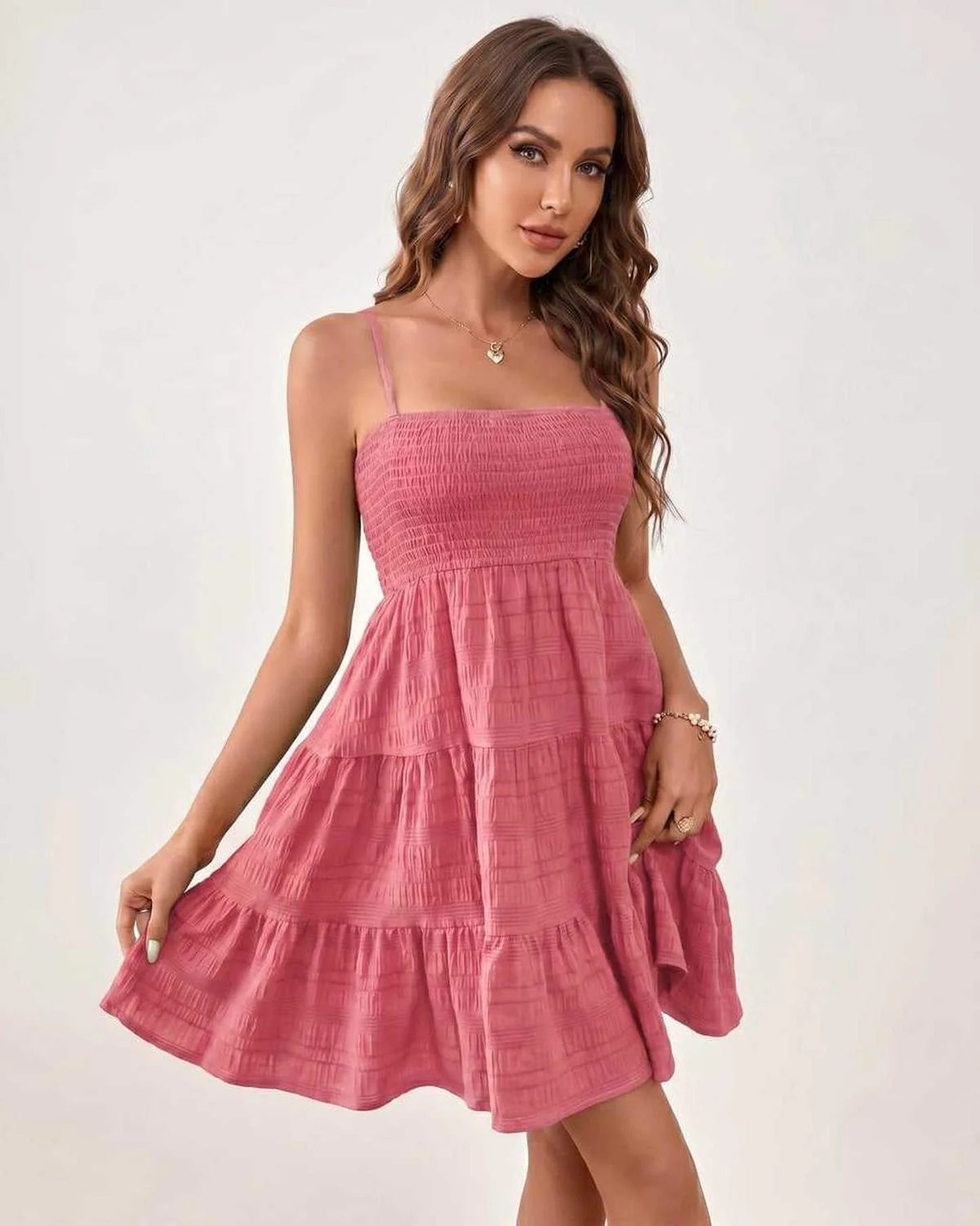 Tilda Dámské Mini Šaty | Nabíraný Bandeau Top | Vrstvené Sukně Pruhy