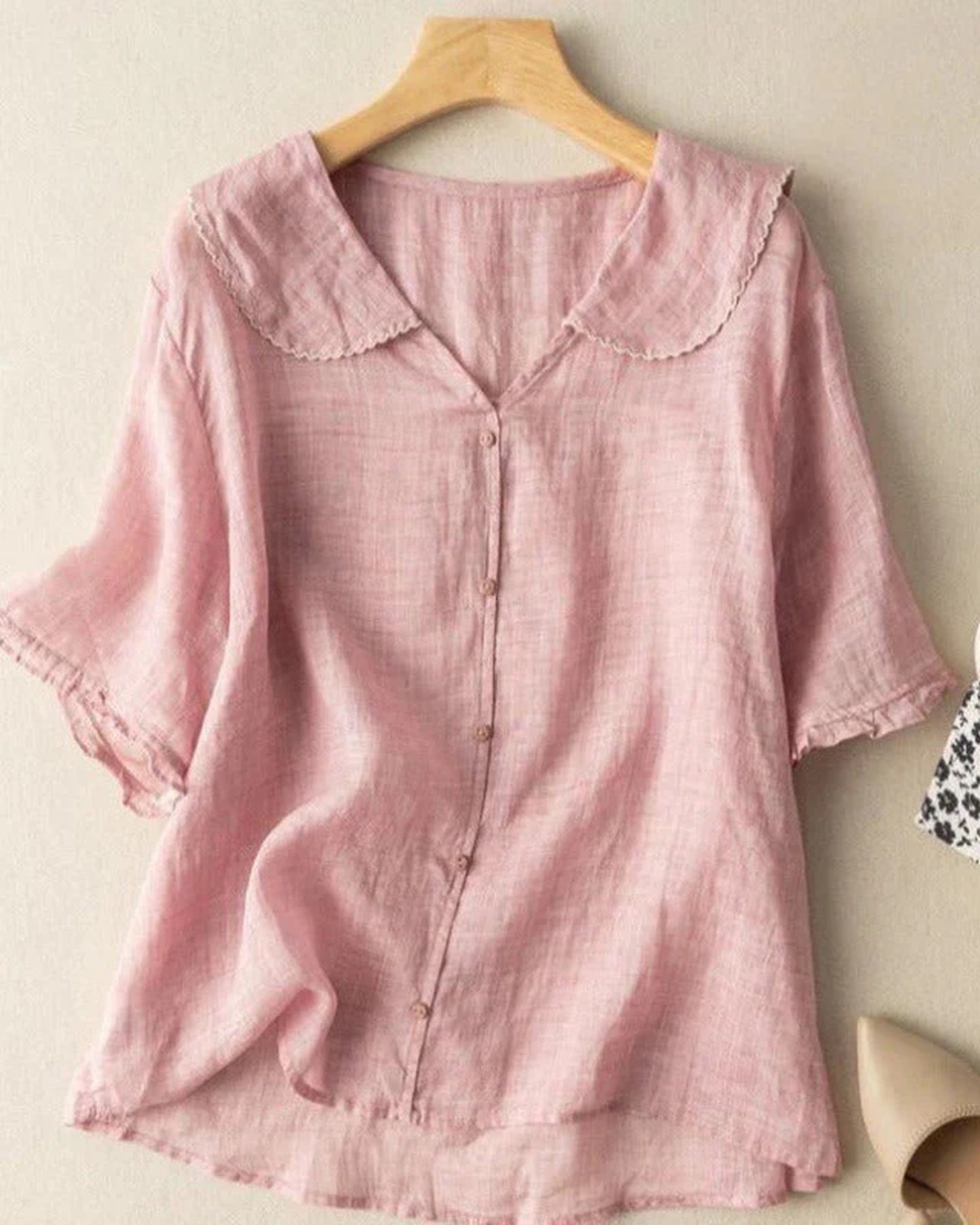 Brunelle Dames Top | Kraagje | Pofmouwen