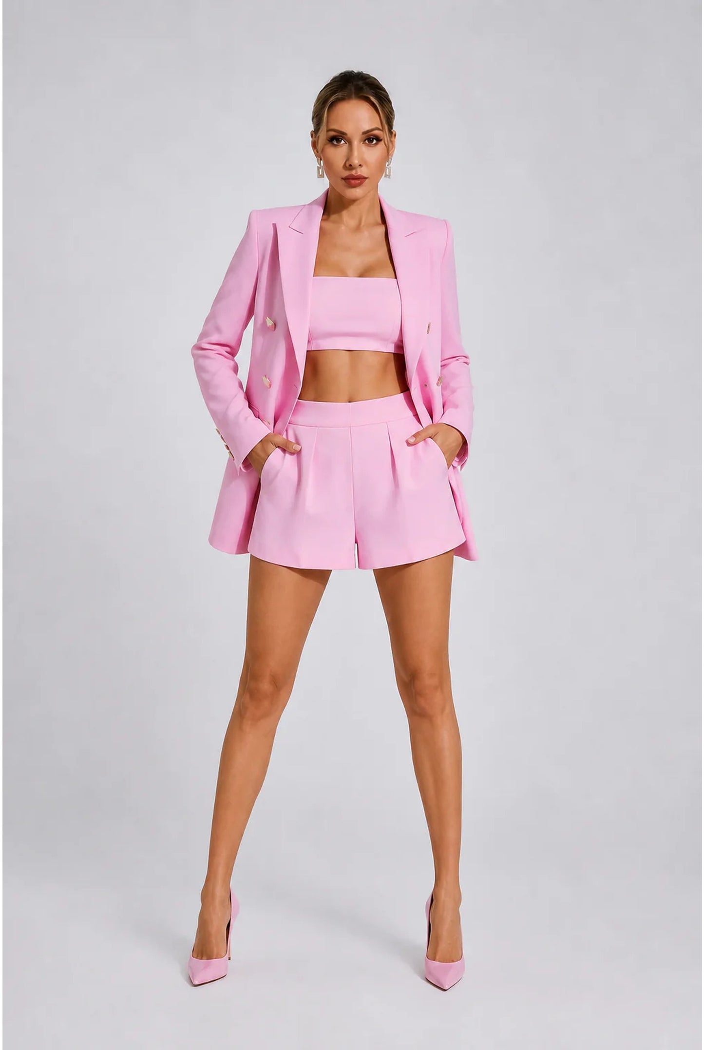 Edmée Women's Co-Ord Set | Tailored Blazer | High Waist Shorts