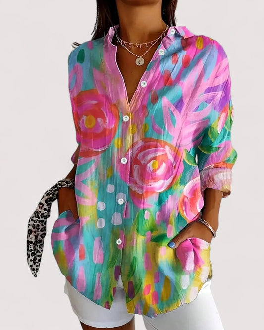 Robinette Dames Blouse | Abstract Print | Oversized Fit