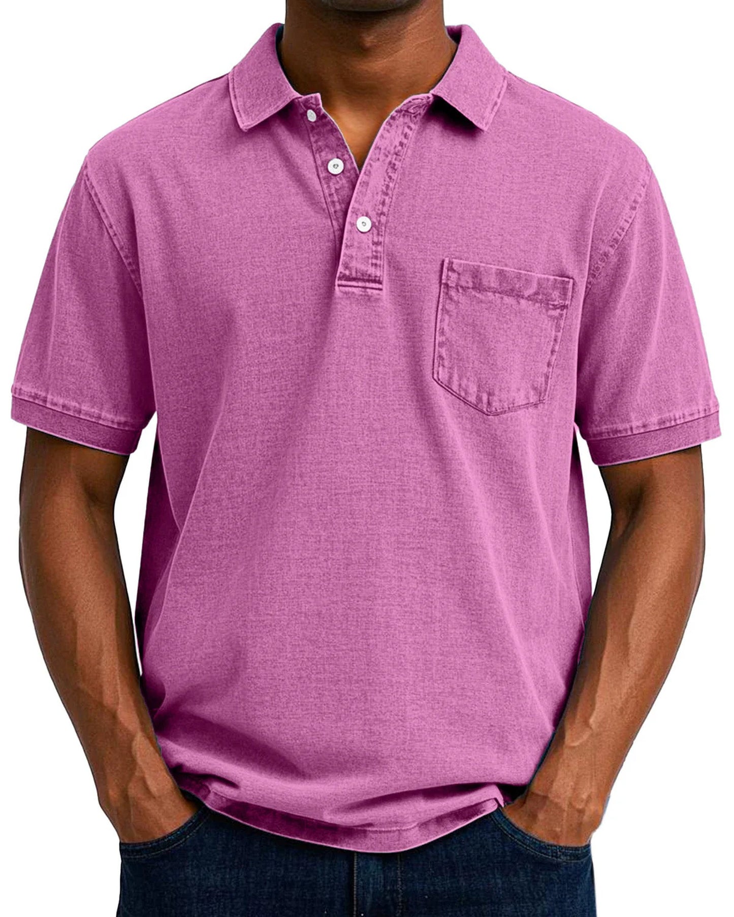 Egidio Heren Polo Shirt | Borststak Detail | Klassieke Kraag