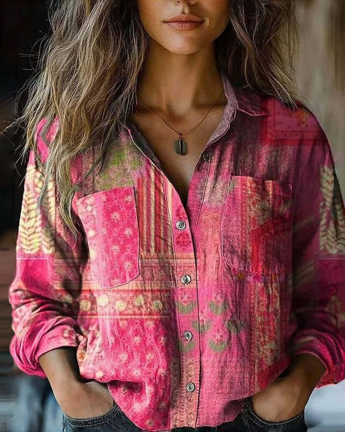 Cléotilde Dames Blouse | Bandana Print | Borstzakken