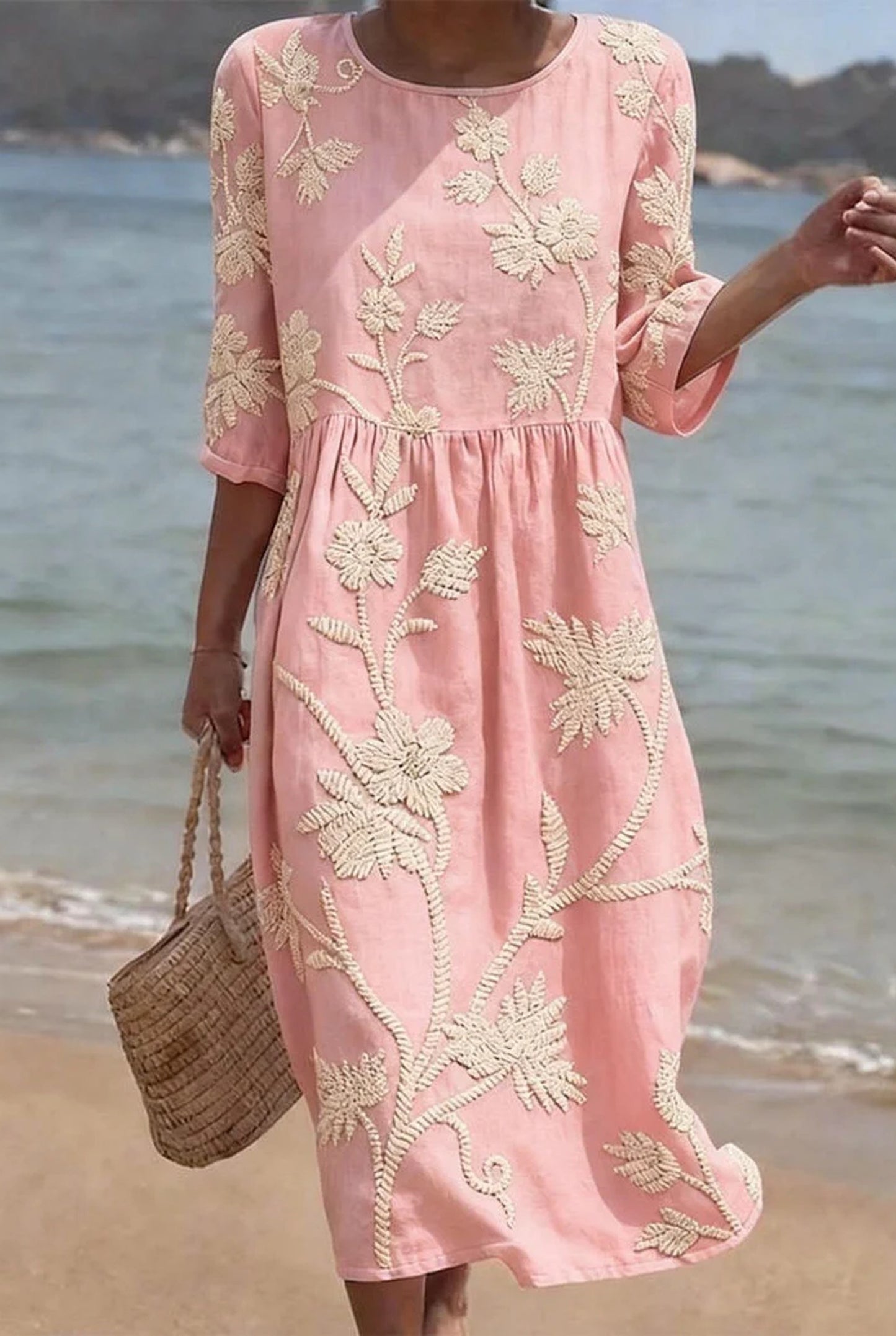 Alfonsina Dames Midi Jurk | Bloemenprint | Ballonmouwen