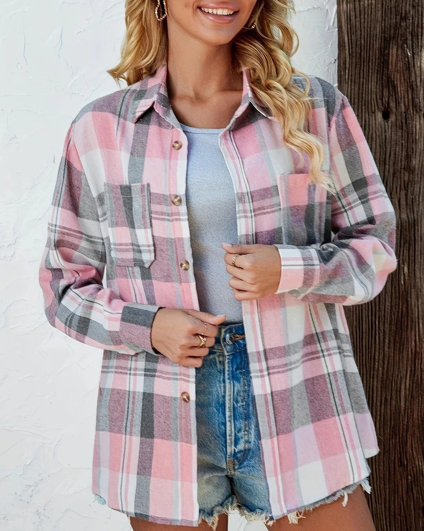 Annelore Dames Blouse | Oversized Pasvorm | Borstzakken Detail
