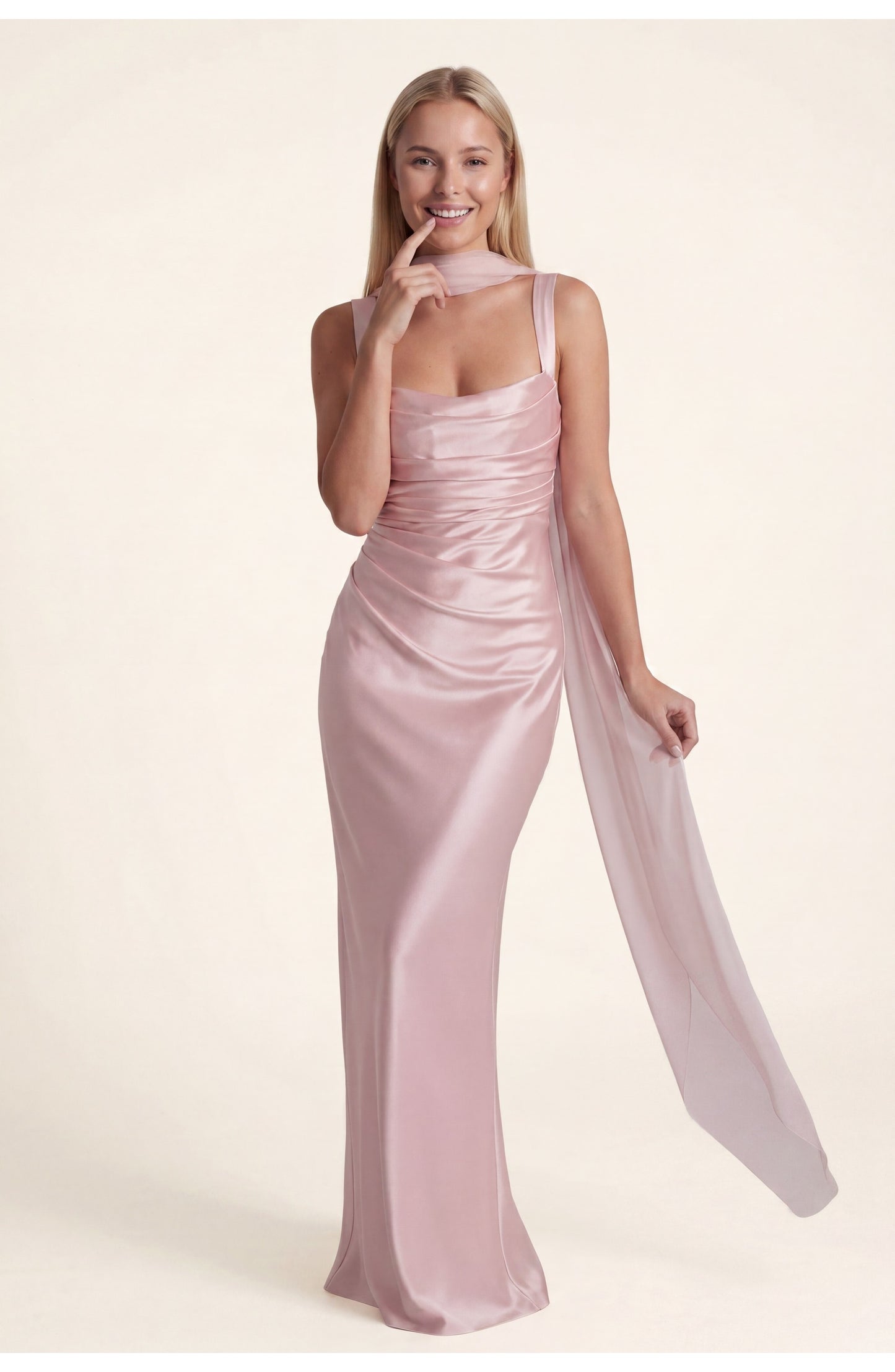 Mathilde Women's Maxi Dress | Elegant Fit | Soft Pink