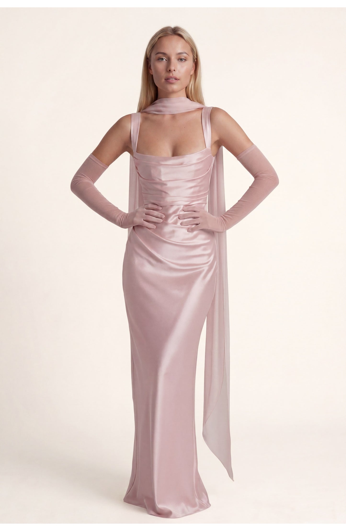 Mathilde Women's Maxi Dress | Elegant Fit | Soft Pink